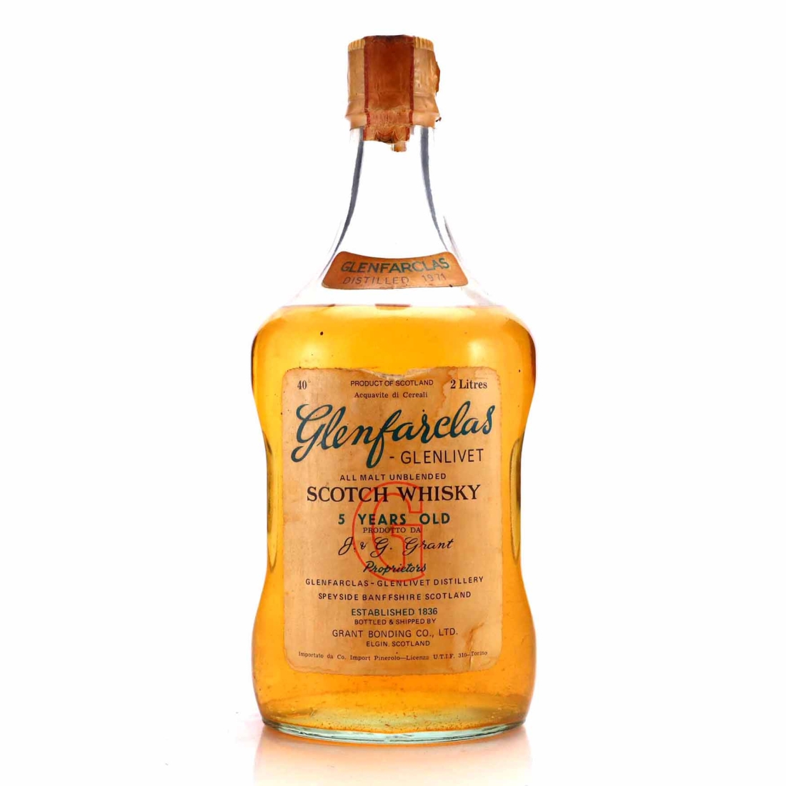 Glenfarclas 1971 5 Year Old 2 Litre / Co. Pinerolo Import