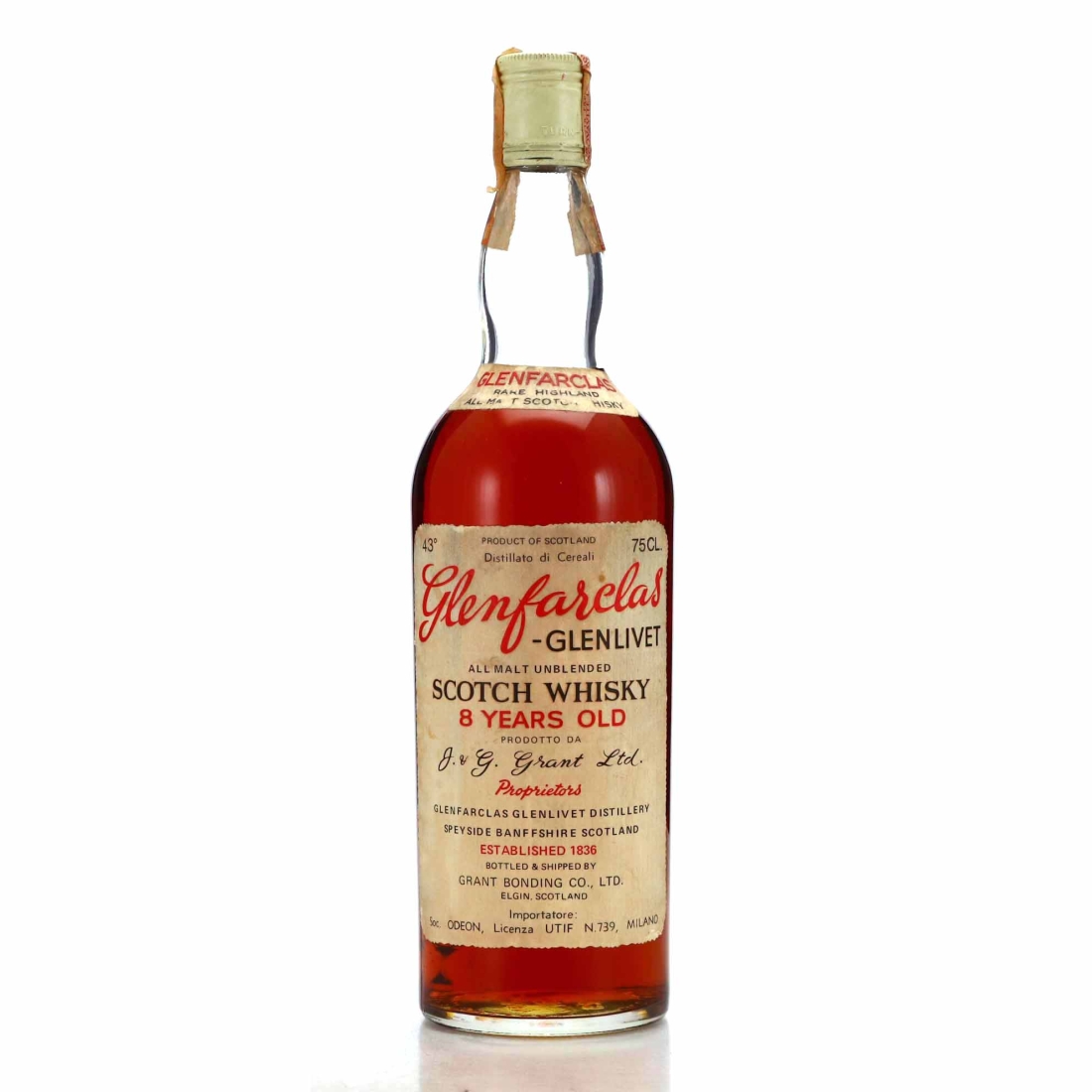 Glenfarclas 8 Year Old Grant Bonding Co 1970s / Odeon Import