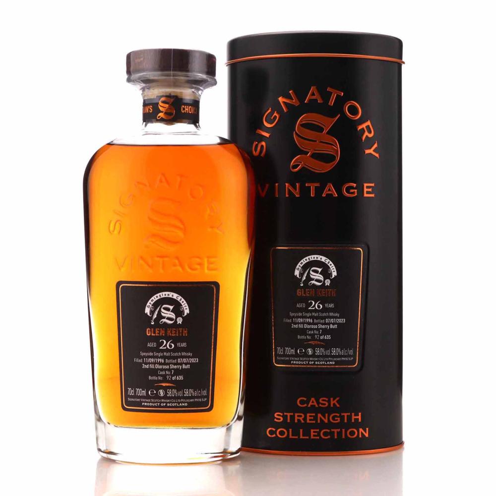 Glen Keith 1996 Signatory Vintage 26 Year Old Cask Strength