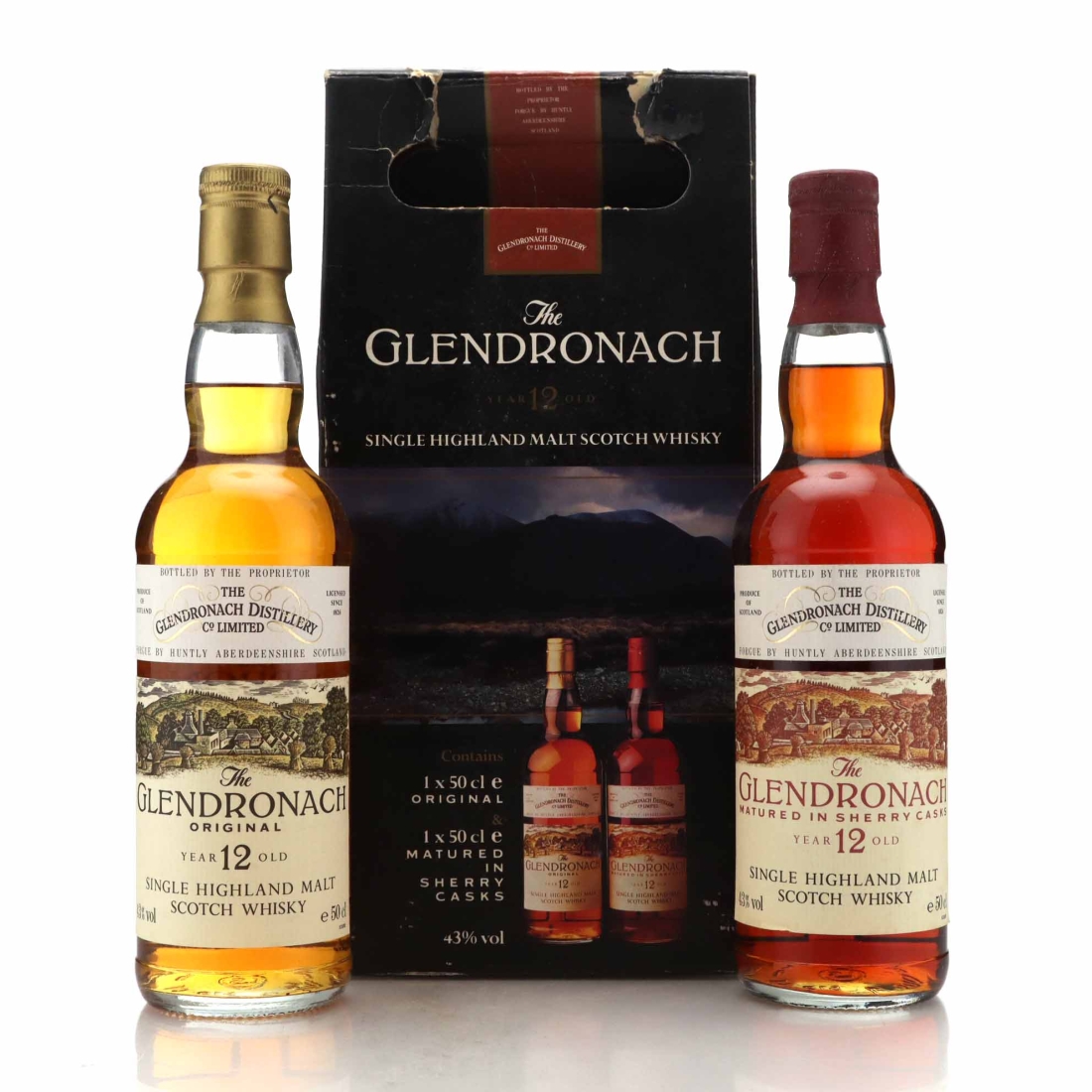 Glendronach 12 Year Old Original & Sherry Casks 2 x 50cl 1980s