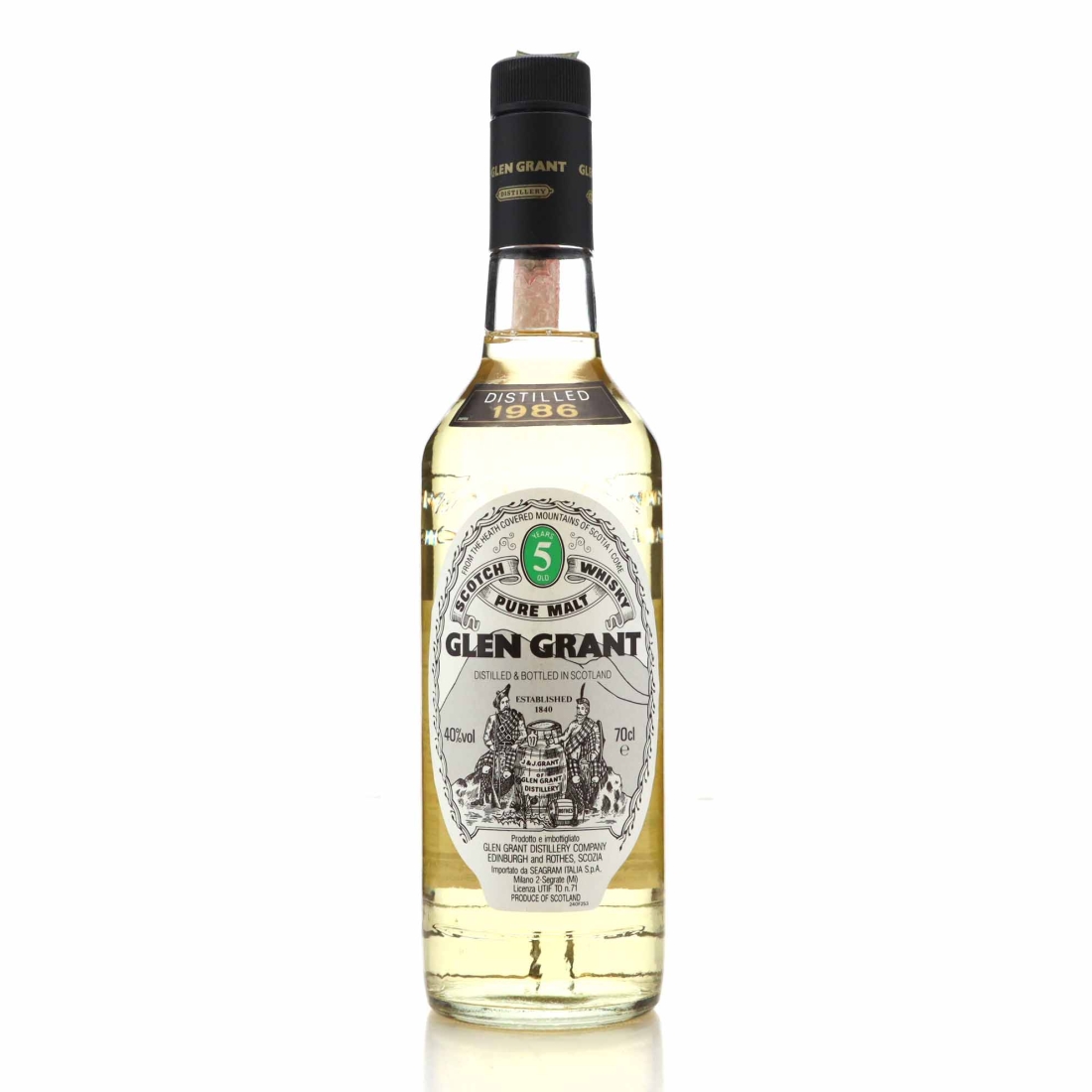 Glen Grant 1986 5 Year Old / Seagram Italia Import