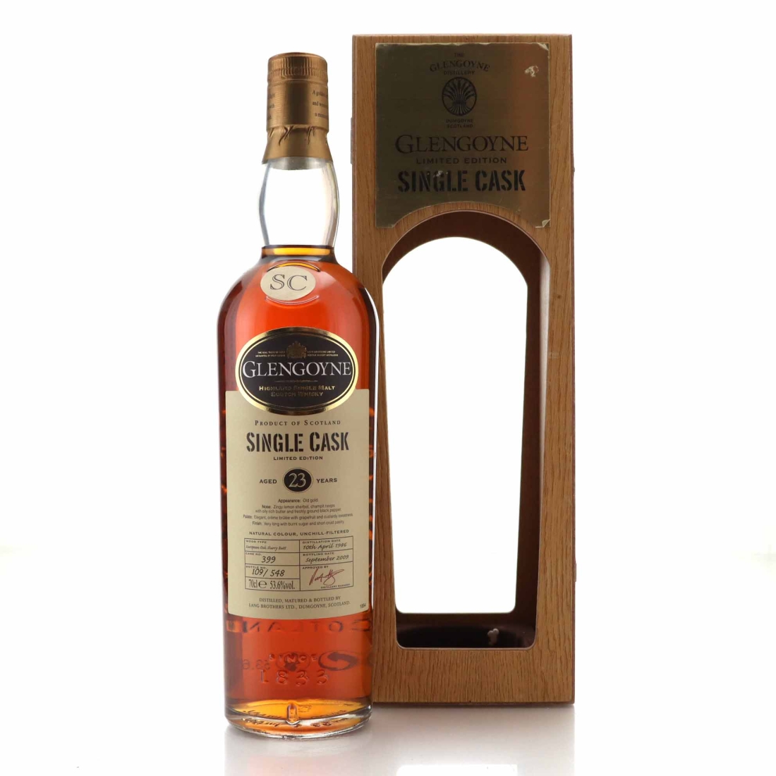 Glengoyne 1986 Single Sherry Cask 23 Year Old #399