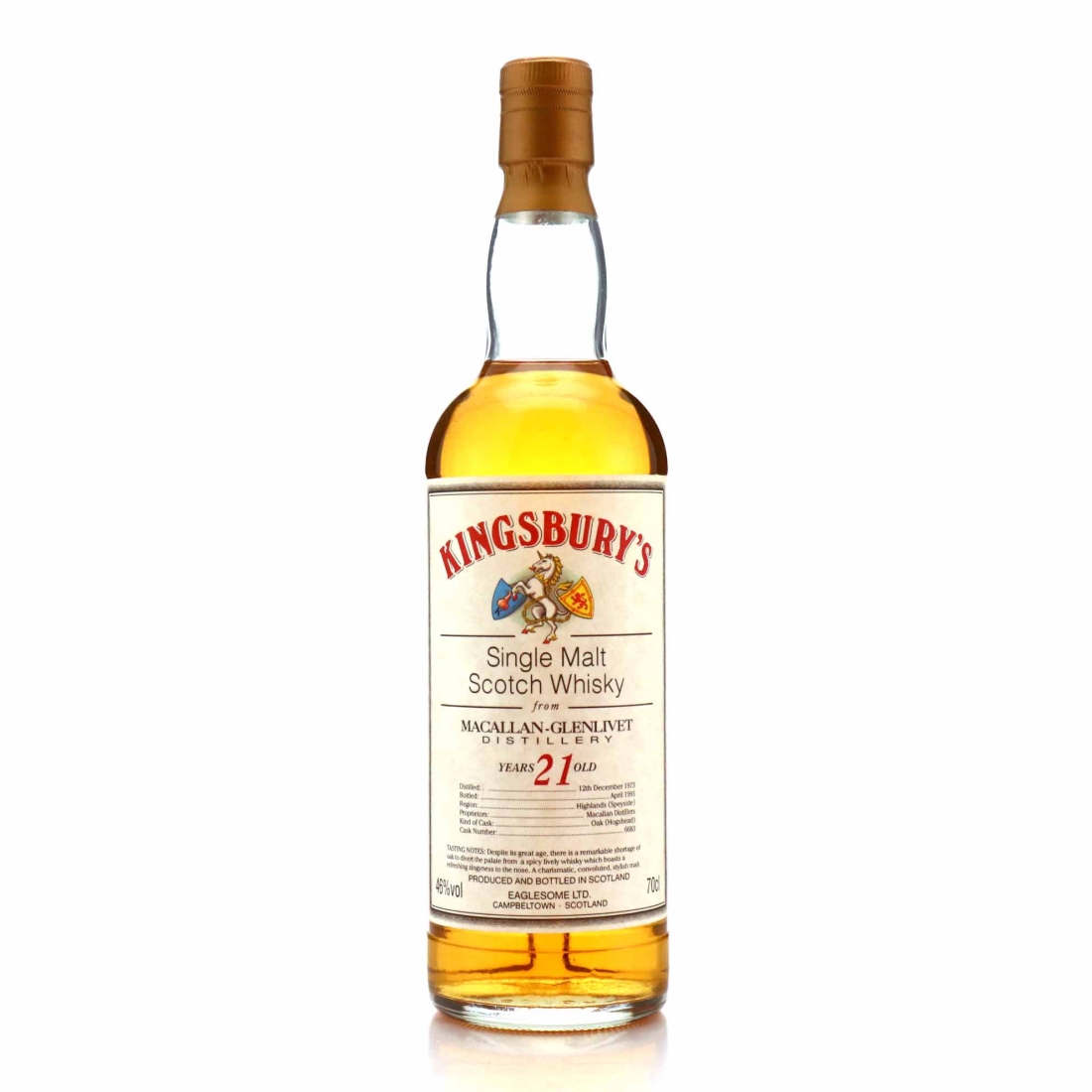 Macallan 1973 Kingsbury 21 Year Old
