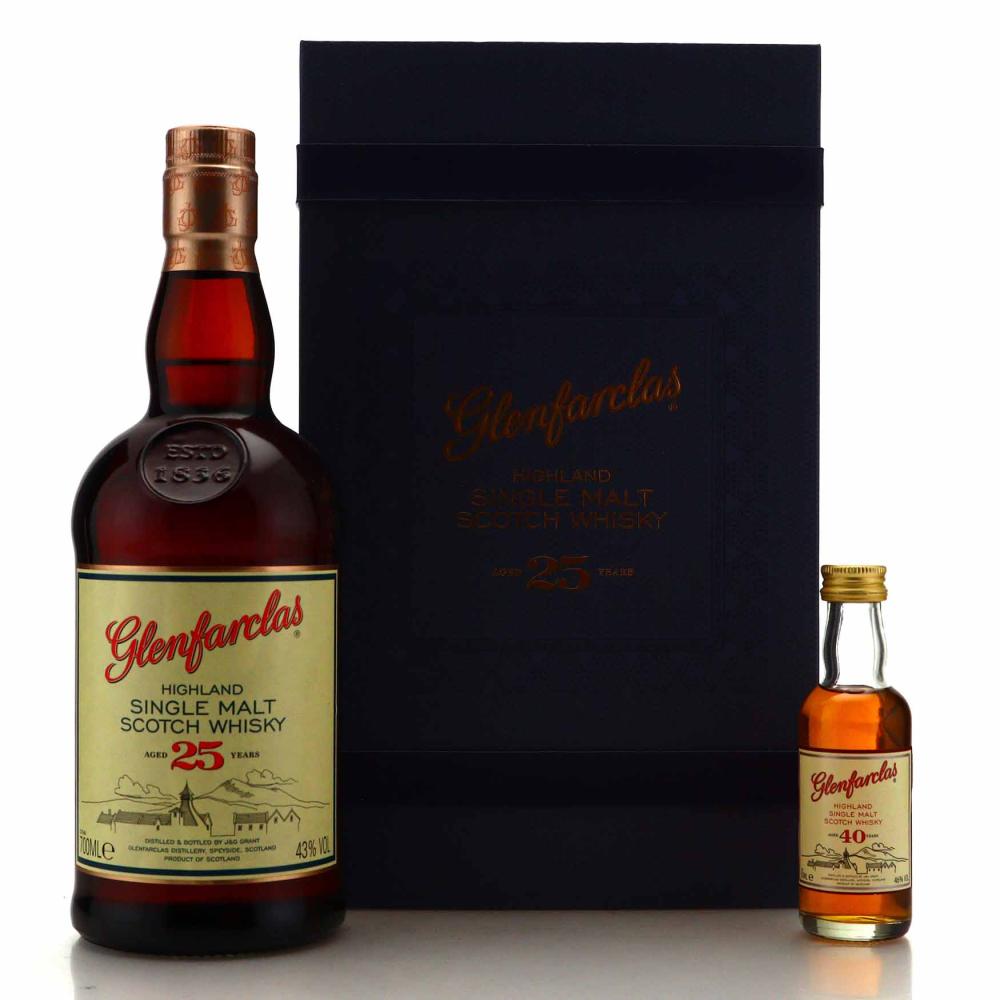 Glenfarclas 25 Year Old Gift Pack with 40 Year Old Miniature
