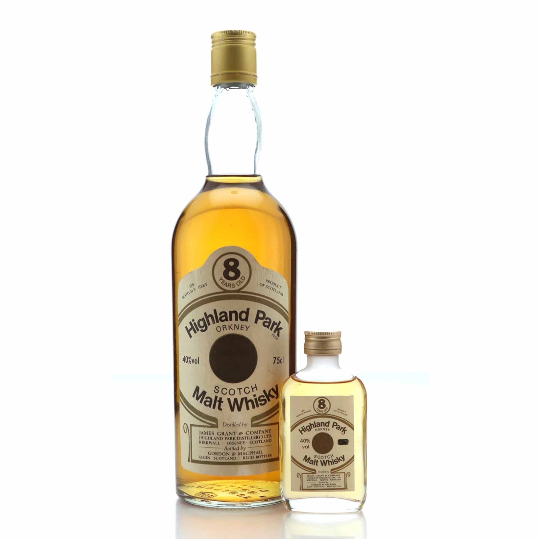 Highland Park 8 Year Old Gordon and MacPhail 1980s with Miniature 
