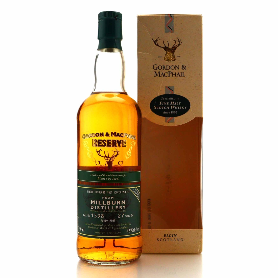 Millburn 27 Year Old Gordon and MacPhail Reserve #1598