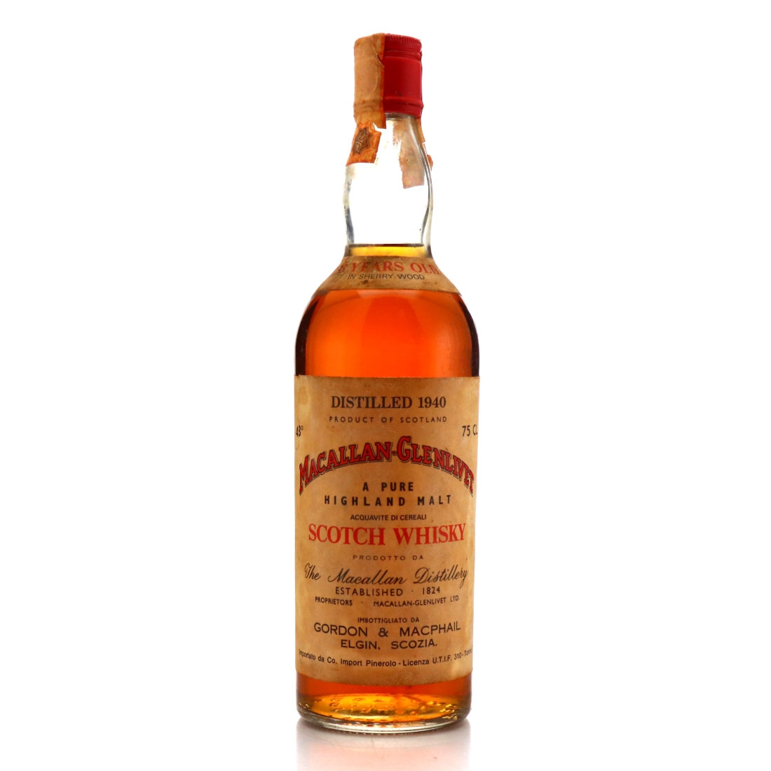 Macallan 1940 Gordon and MacPhail 33 Year Old / Co. Pinerolo Import