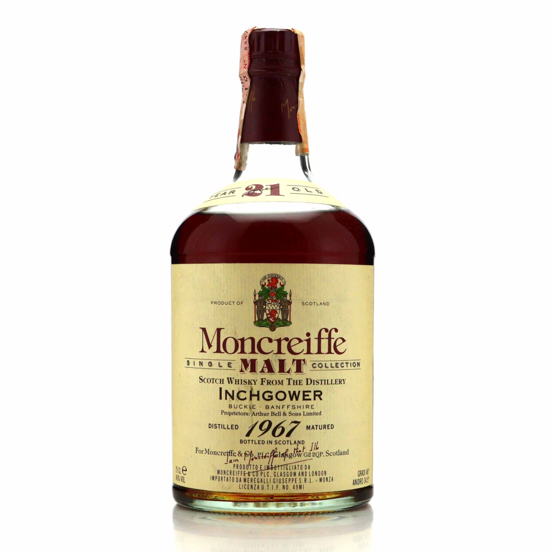 Inchgower 1967 Moncrieffe 21 Year Old / Meragalli Import