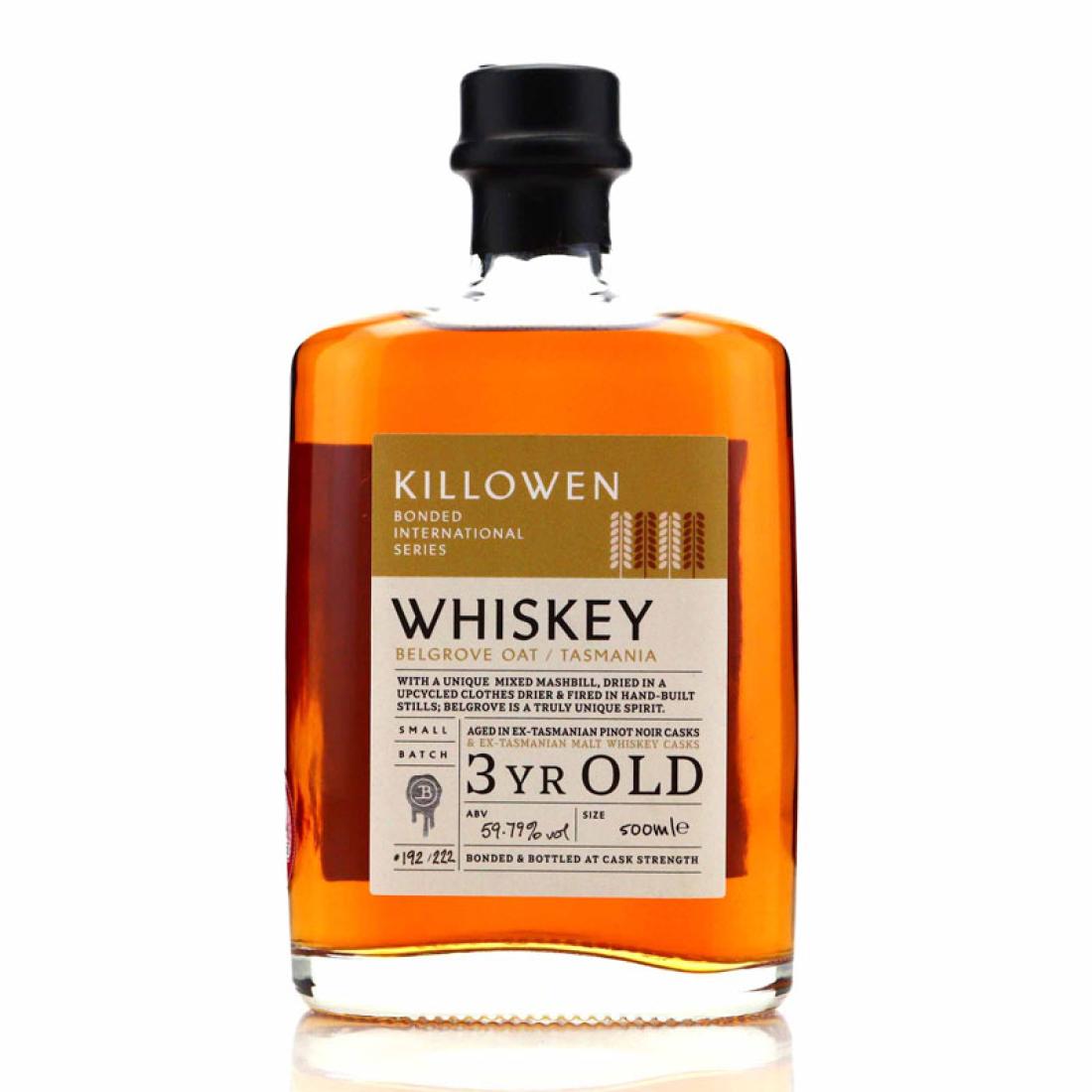 Killowen Bonded International Series 3 Year Old Belgrove Oat Whiskey 50cl