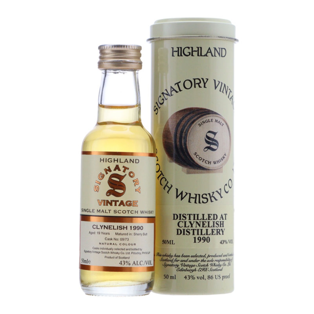 Clynelish 1990 Signatory Vintage 19 Year Old Miniature