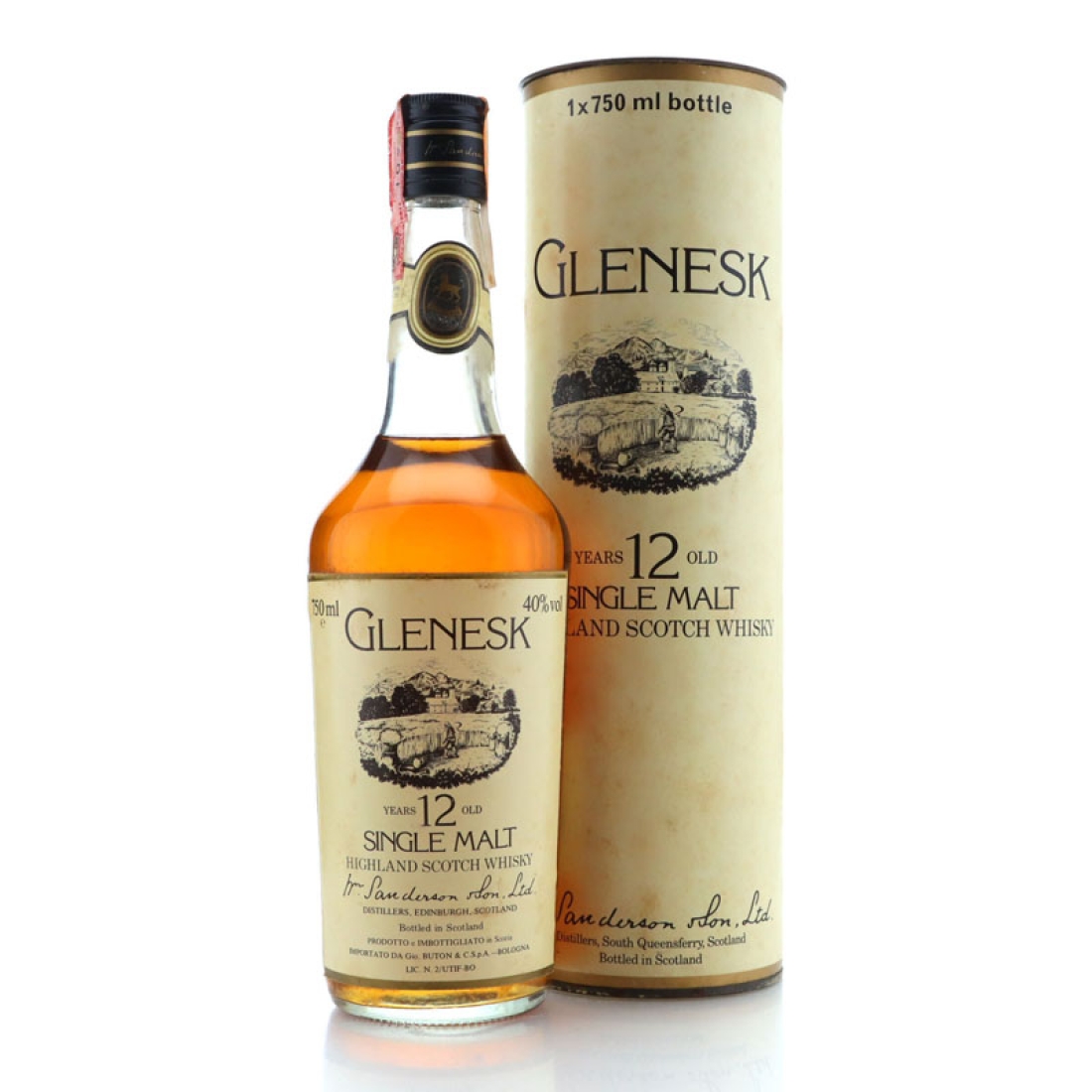 Glenesk 12 Year Old Wm Sanderson 1980s / Buton Import