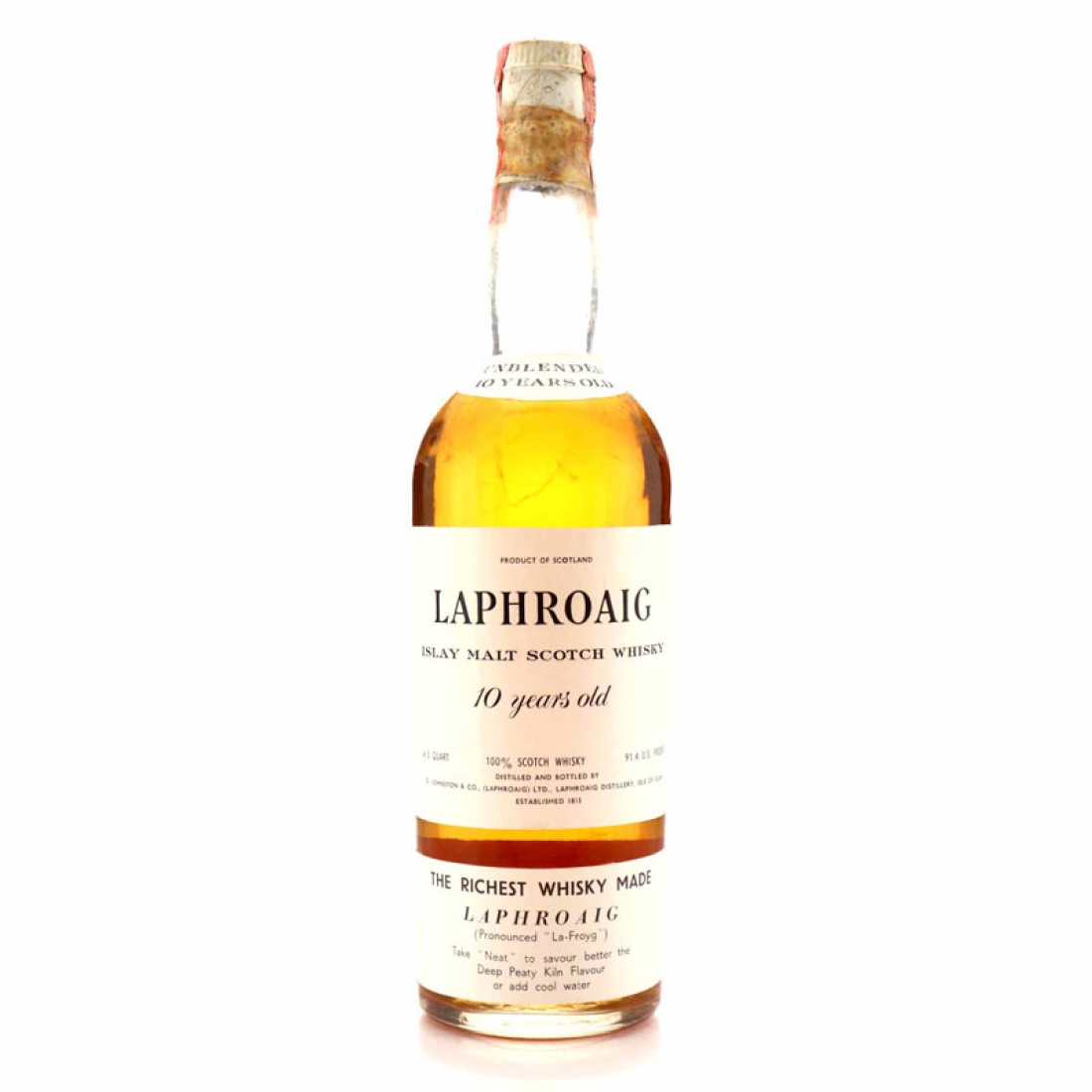 Laphroaig 10 Year Old 1969 / Carlton Import, US