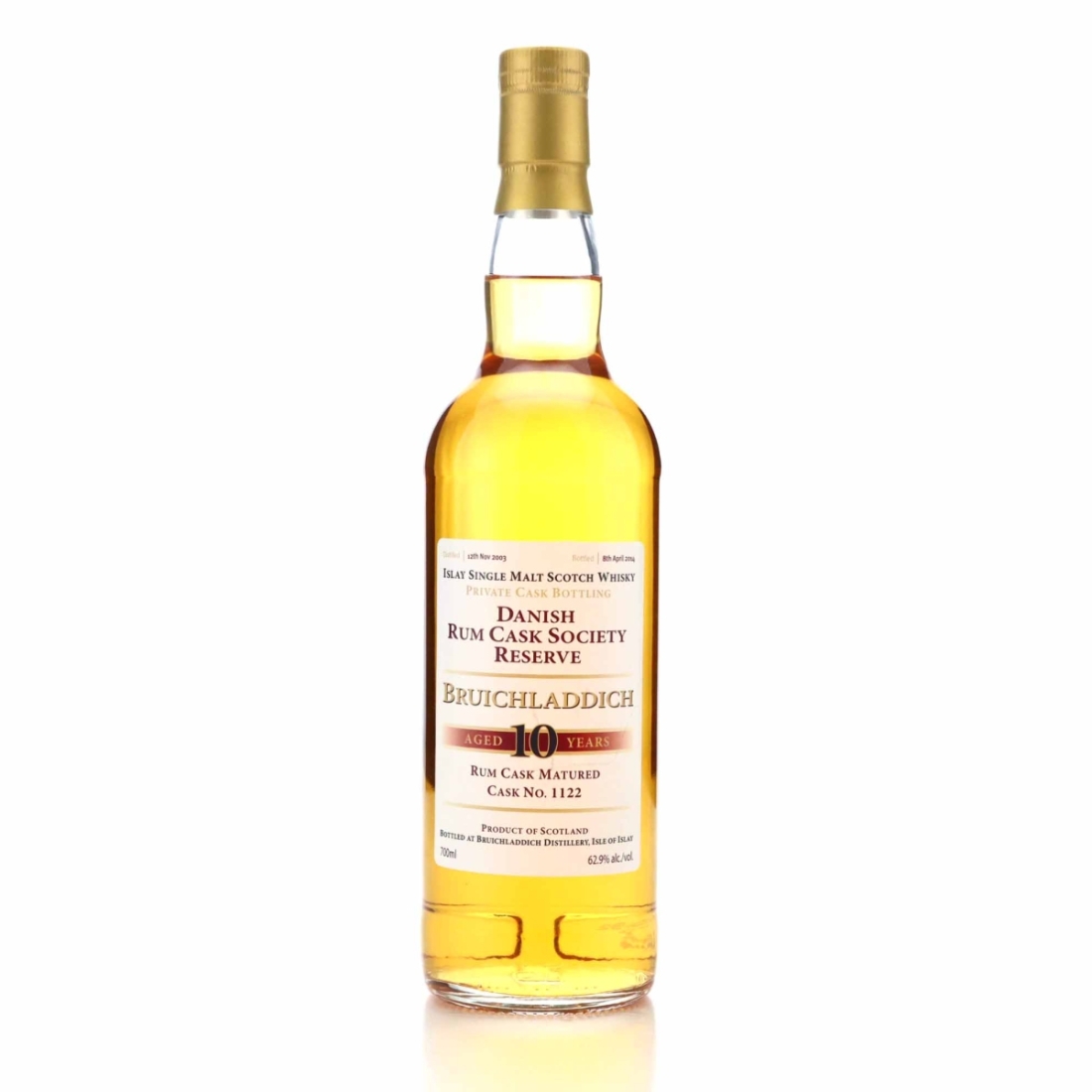 Bruichladdich 2003 Private Cask 10 Year Old #1122 / Danish Rum Cask Society