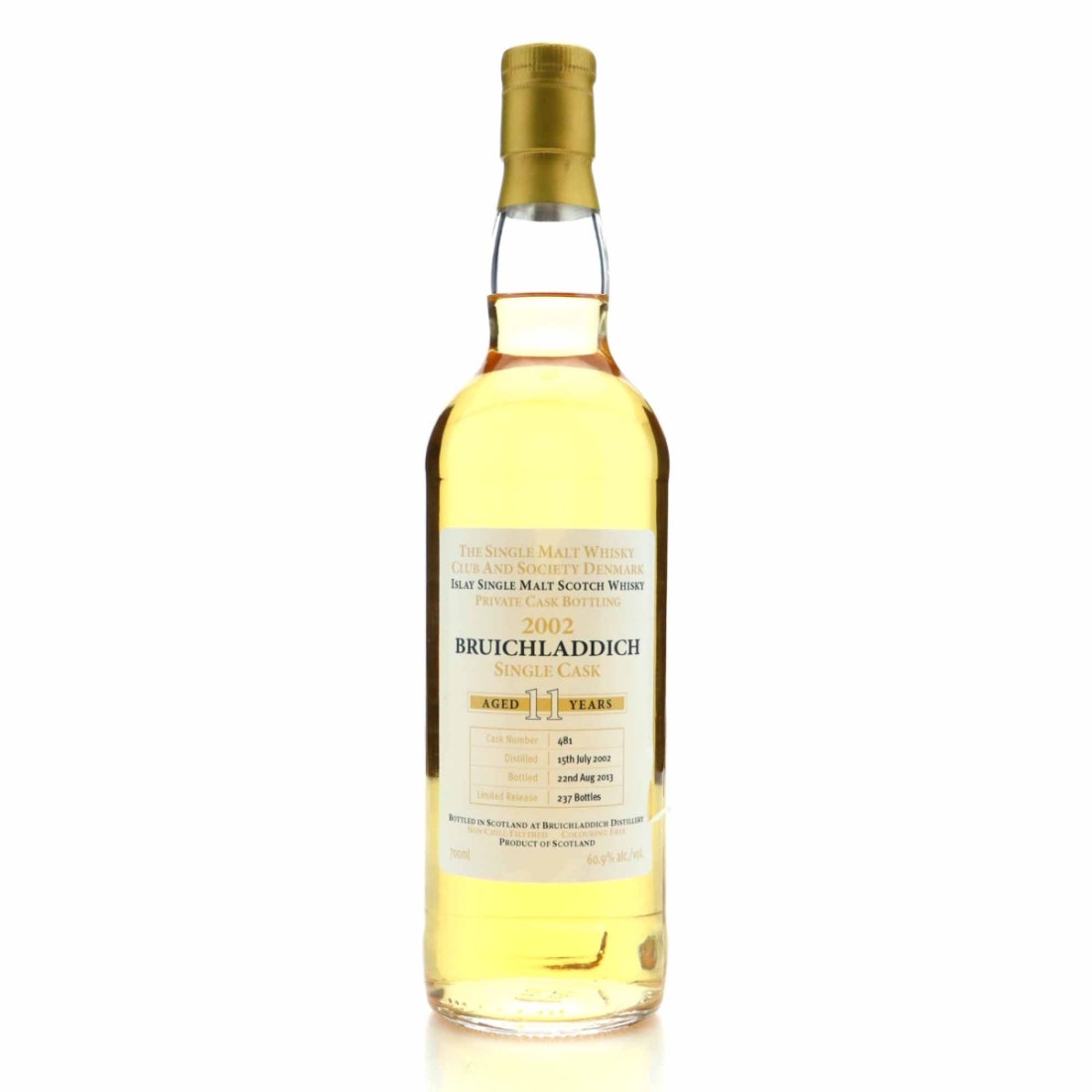 Bruichladdich 2002 Private Cask 11 Year Old #481 / Denmark