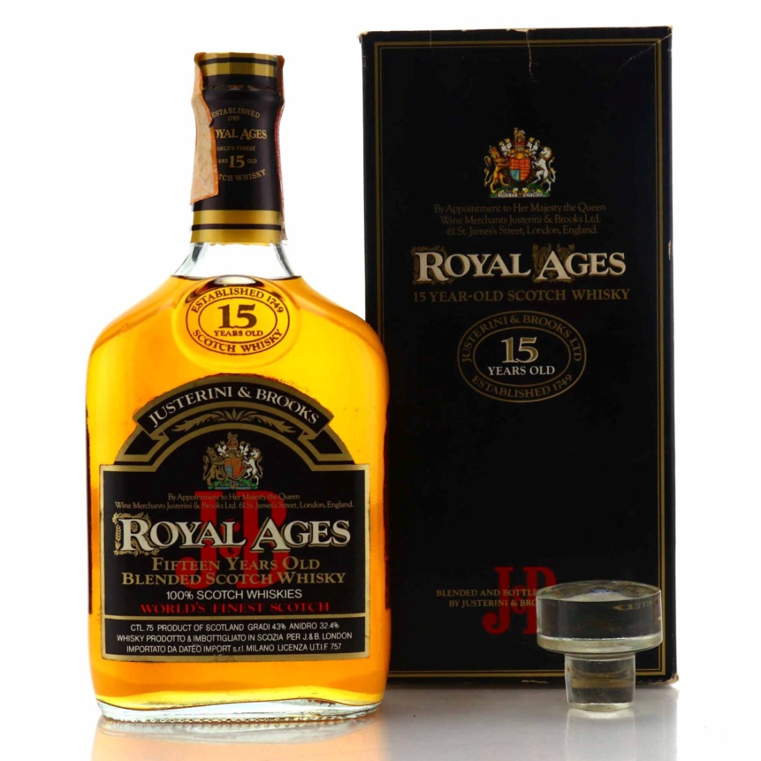 J&B Royal Ages 15 Year Old De Luxe 1970s / Dateo Import
