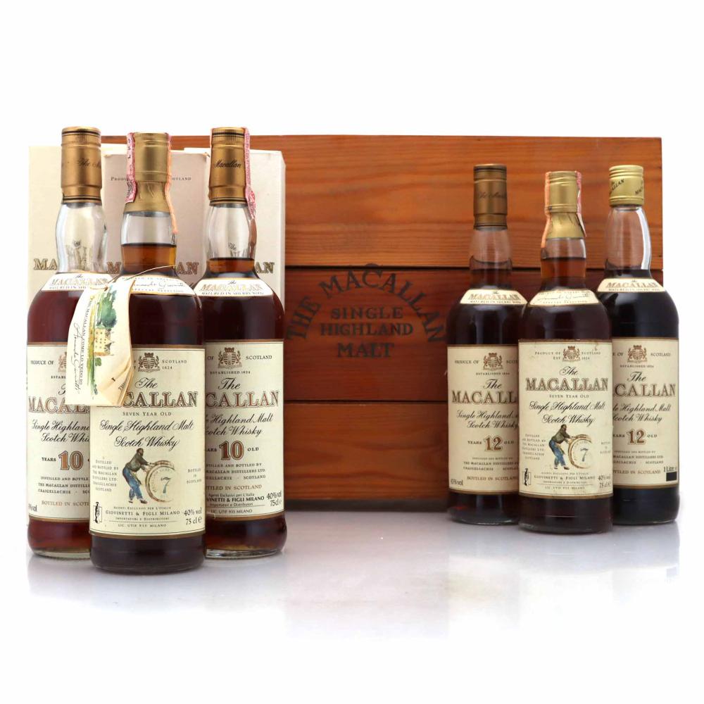 Macallan Core Range Vertical 1980s with Wooden Case