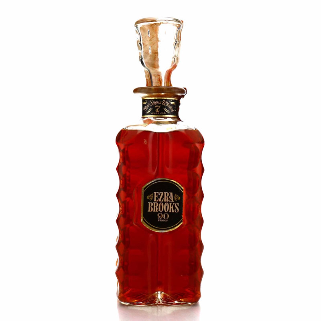 Ezra Brooks 7 Year Old Kentucky Straight Bourbon Decanter 1960s