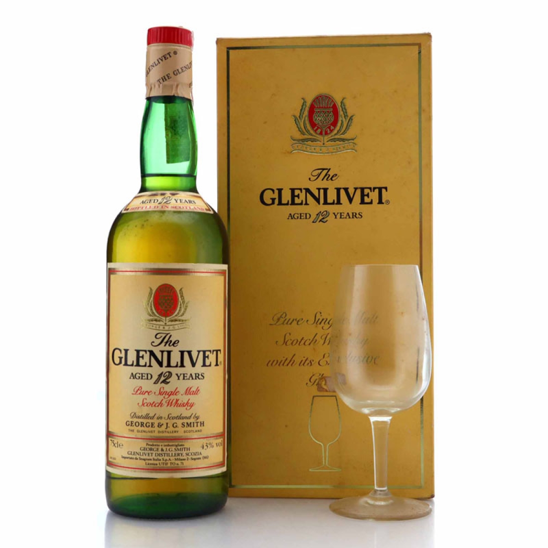 Glenlivet 12 Year Old 1980s Gift Pack / Seagram Italia Import