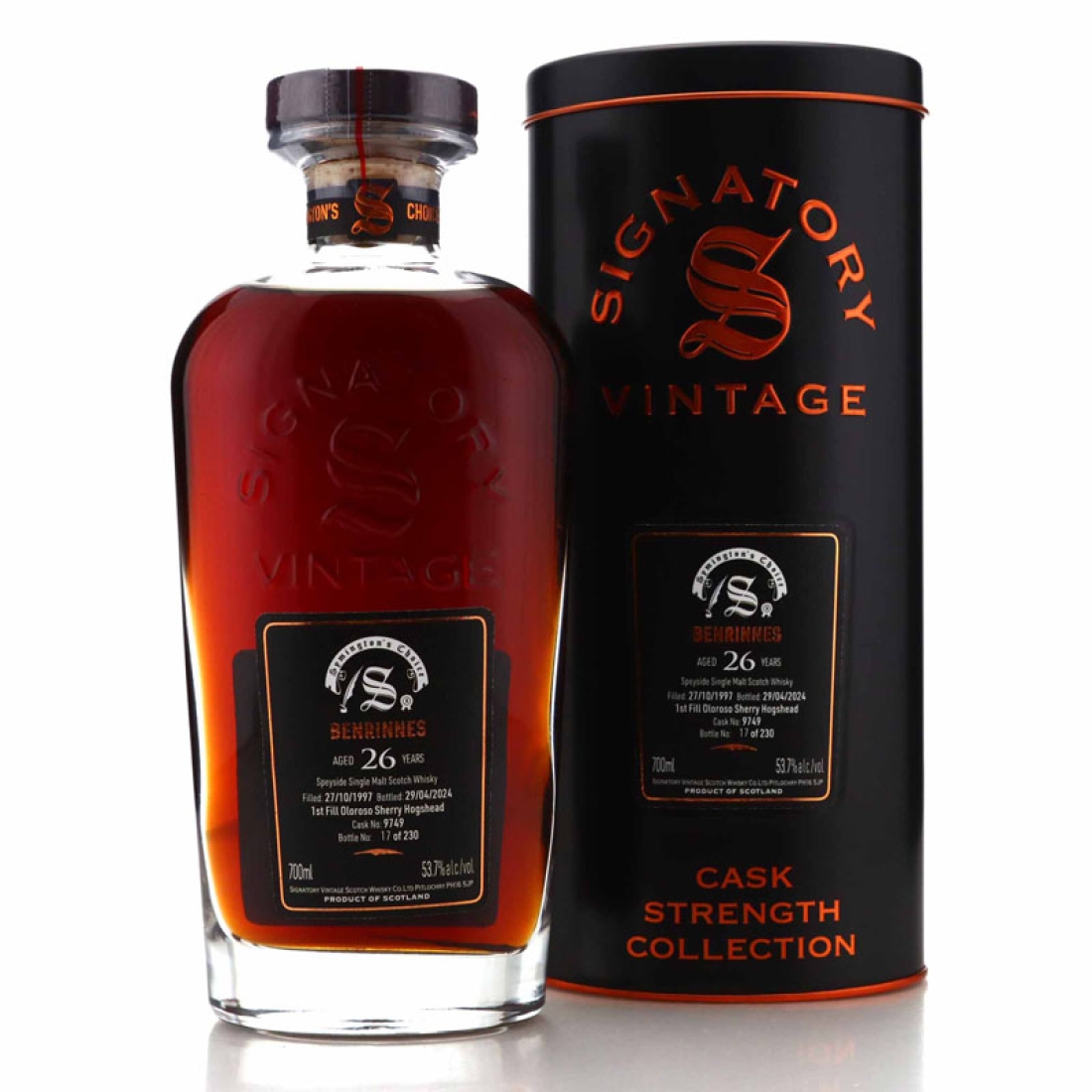 Benrinnes 1997 Signatory Vintage 26 Year Old