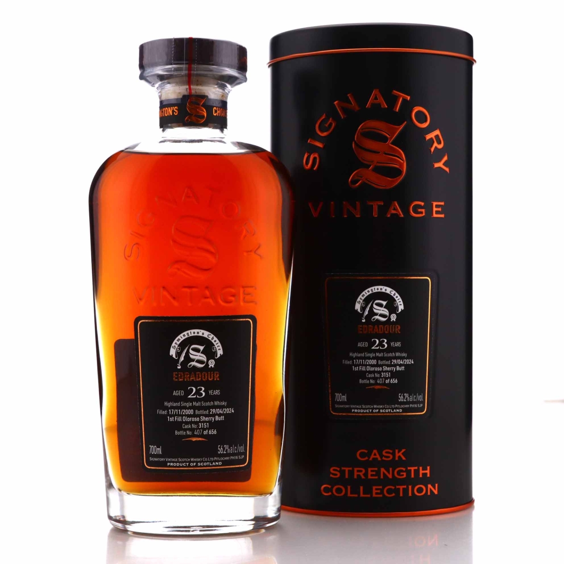 Edradour 2000 Signatory Vintage 23 Year Old Cask Strength