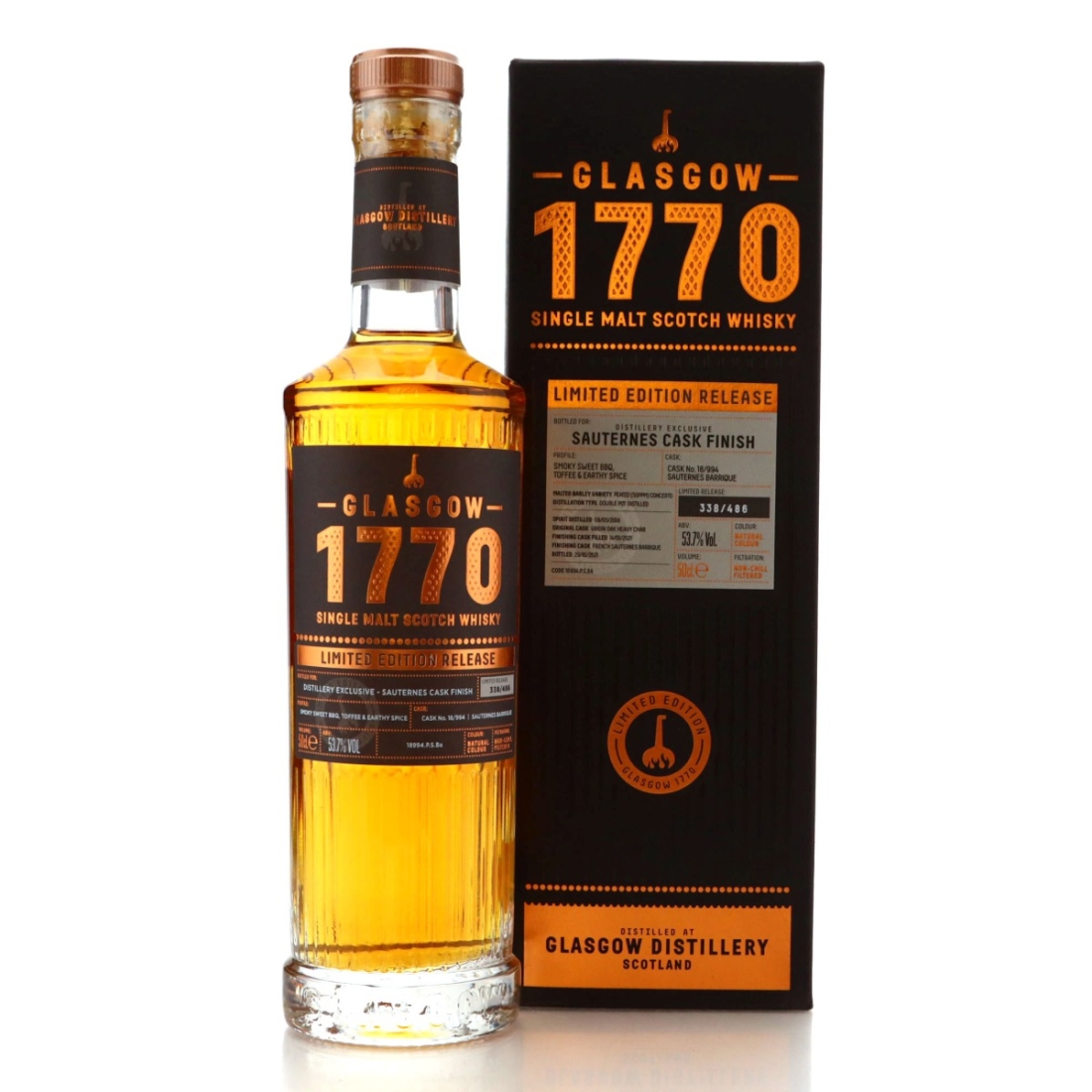 Glasgow '1770' 2018 Sauternes Cask Finish #994 50cl / Distillery Shop