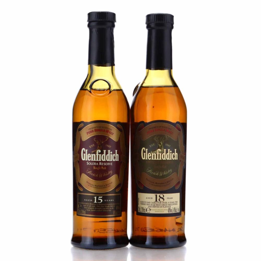 Glenfiddich 15 Year Old Solera Reserve & 18 Year Old 2 x 20cl