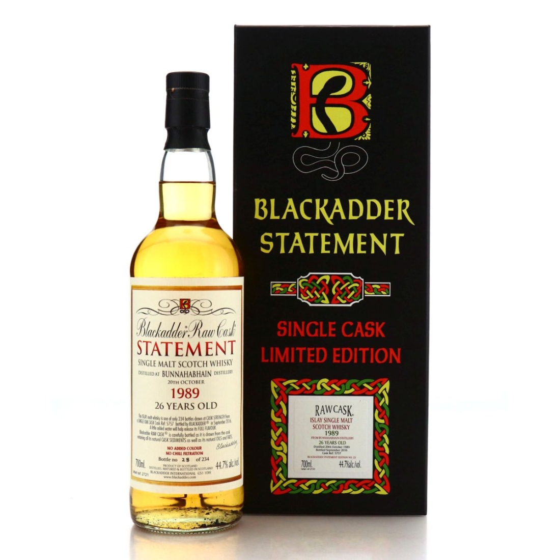 Bunnahabhain 1989 Blackadder 26 Year Old Raw Cask Statement