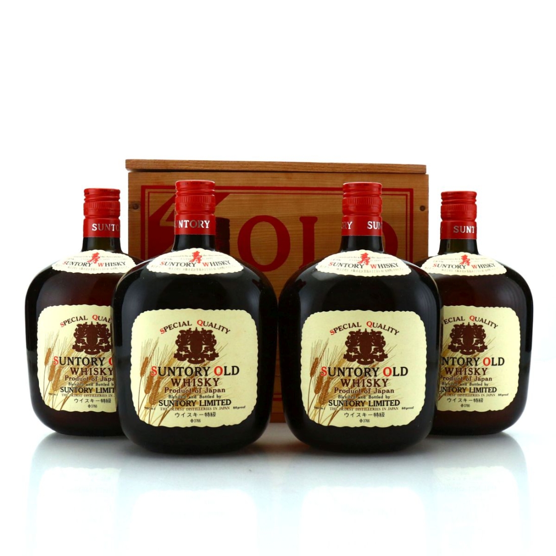 Suntory Old Whisky 4 x 76cl with Wooden Case