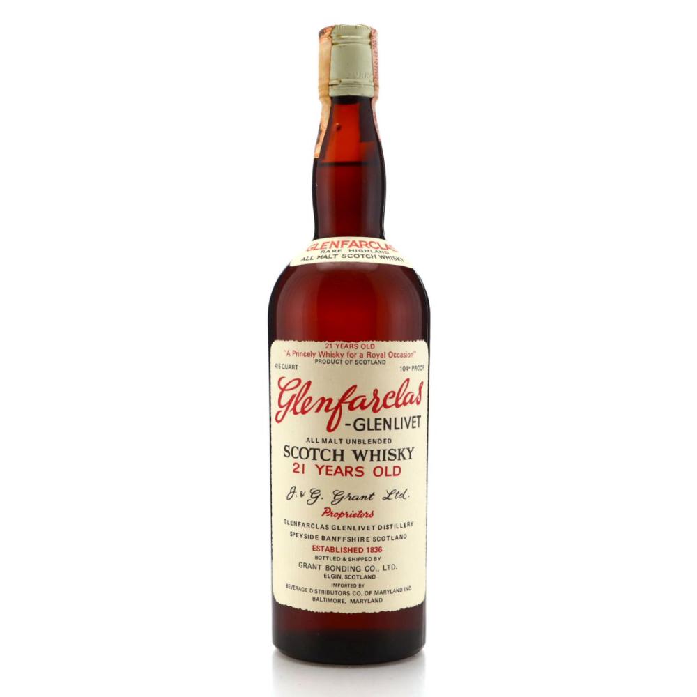 Glenfarclas 21 Year Old Grant Bonding Co 104 Proof 1970s / US Import