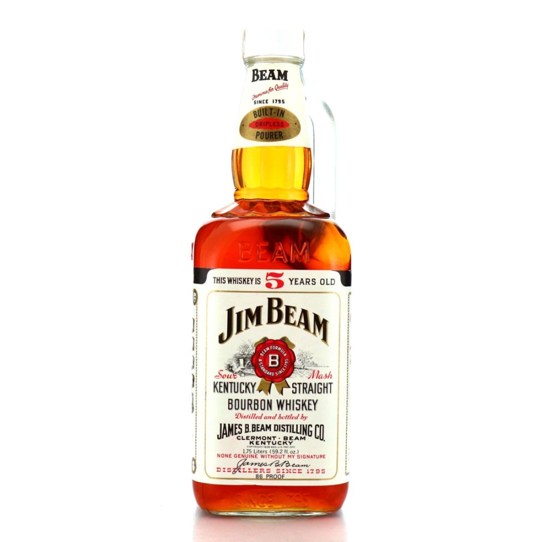 Jim Beam 5 Year Old Bottled in Bond 86 Proof 1.75 Litre​​​​​​​ 1978