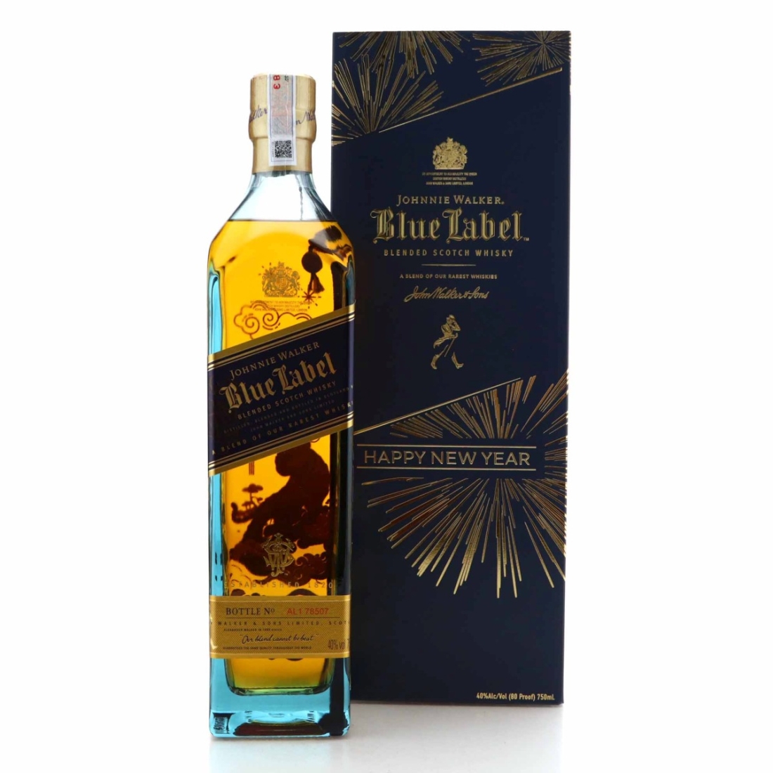 Johnnie Walker Blue Label 75cl / Happy New Year Golden Cat - Vietnam