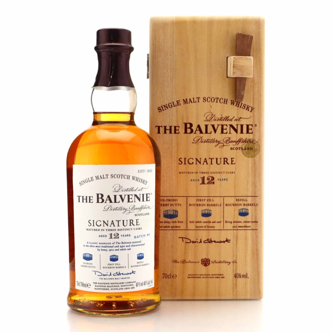 Balvenie 12 Year Old Signature Batch #4 / Wooden Box