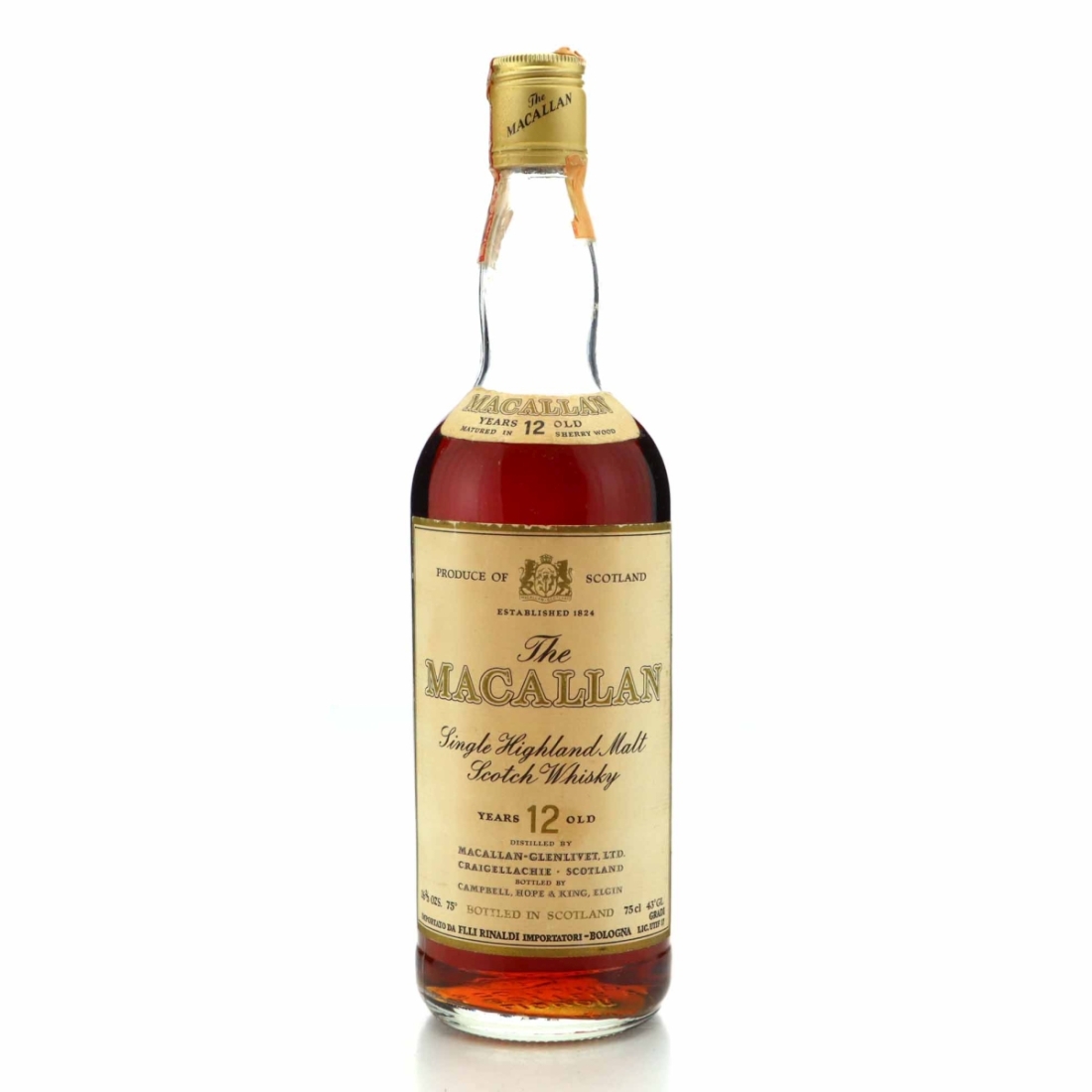 Macallan 12 Year Old Campbell, Hope and King 1970s / Rinaldi Import