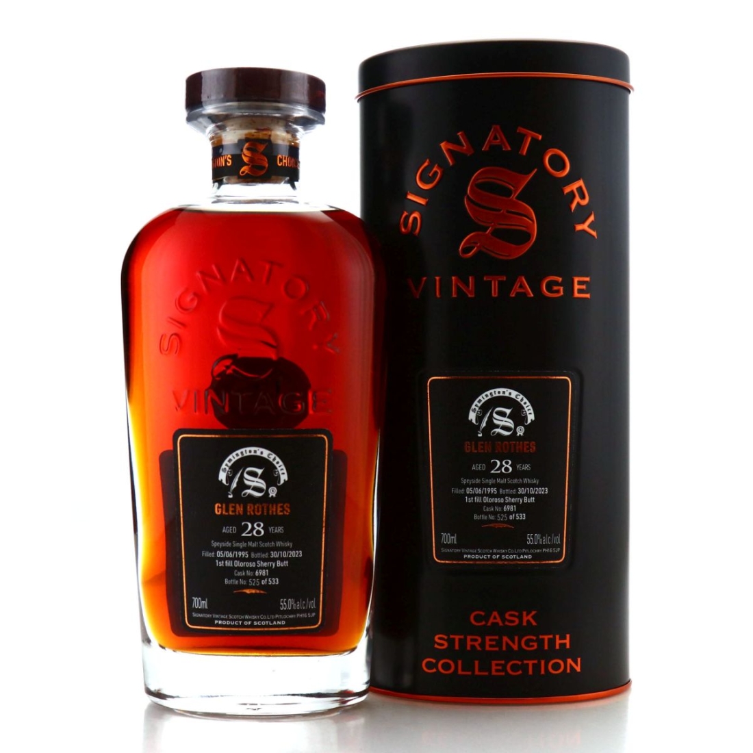 Glenrothes 1995 Signatory Vintage 28 Year Old Cask Strength #6981 / Symington's Choice