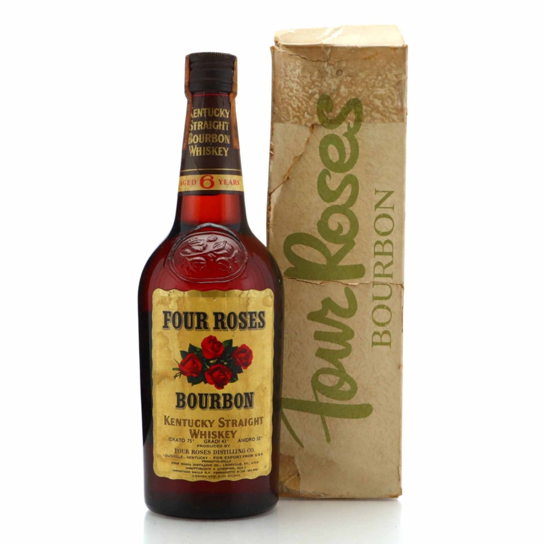Four Roses 6 Year Old Kentucky Straight Bourbon 1960s / Ferraretto Import