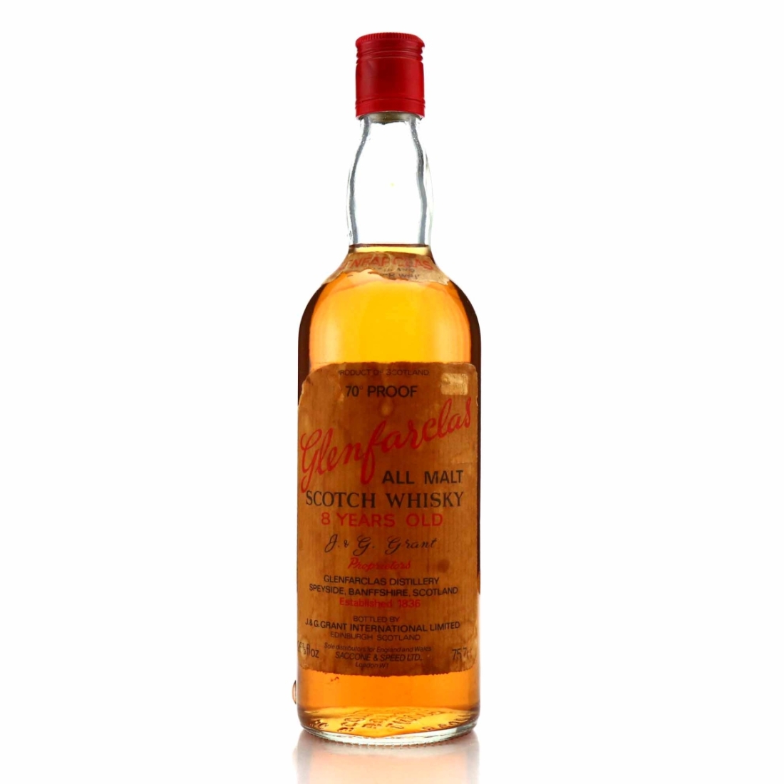 Glenfarclas 8 Year Old J&G Grant International 70 Proof 1970s / Saccone & Speed