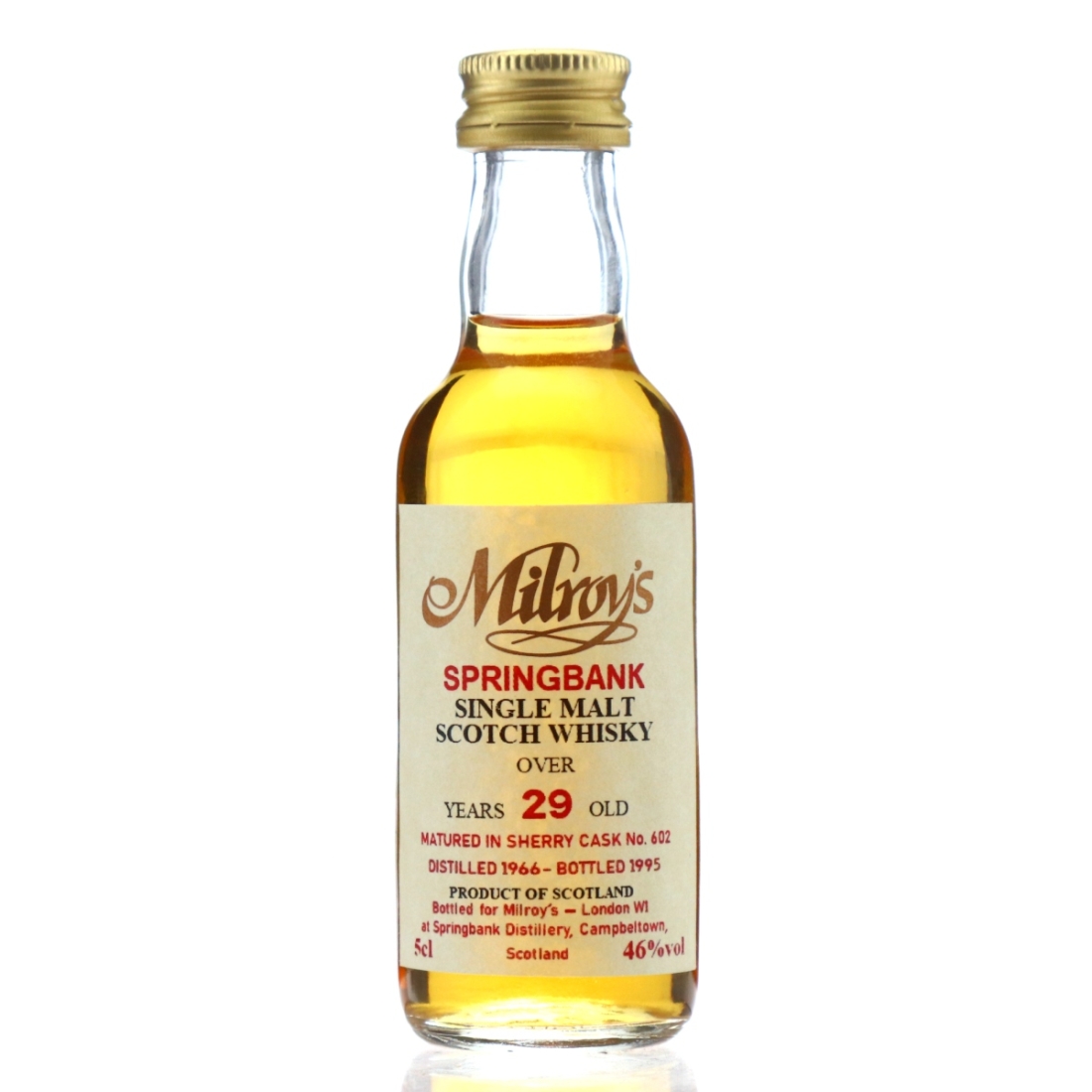 Springbank 1966 Milroys 29 Year Old Sherry Cask Miniature