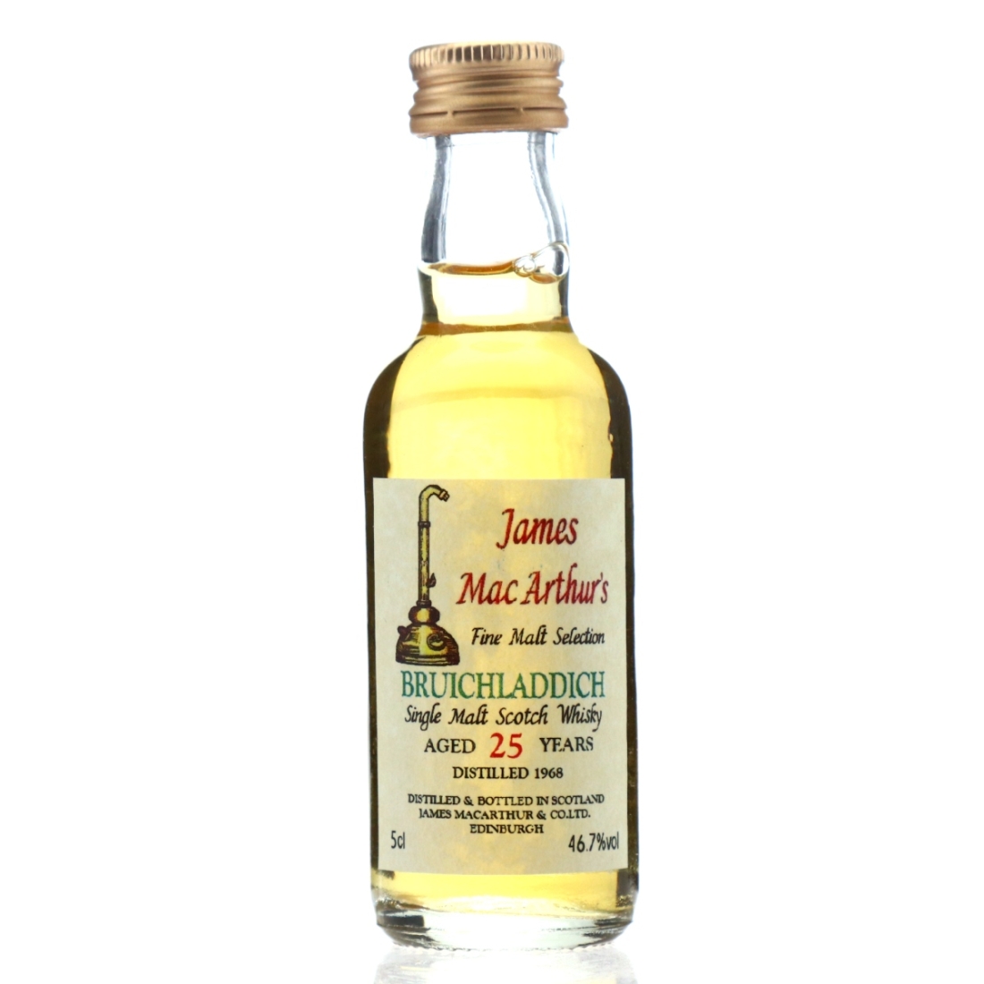 Bruichladdich 1968 James MacArthur 25 Year Old Miniature