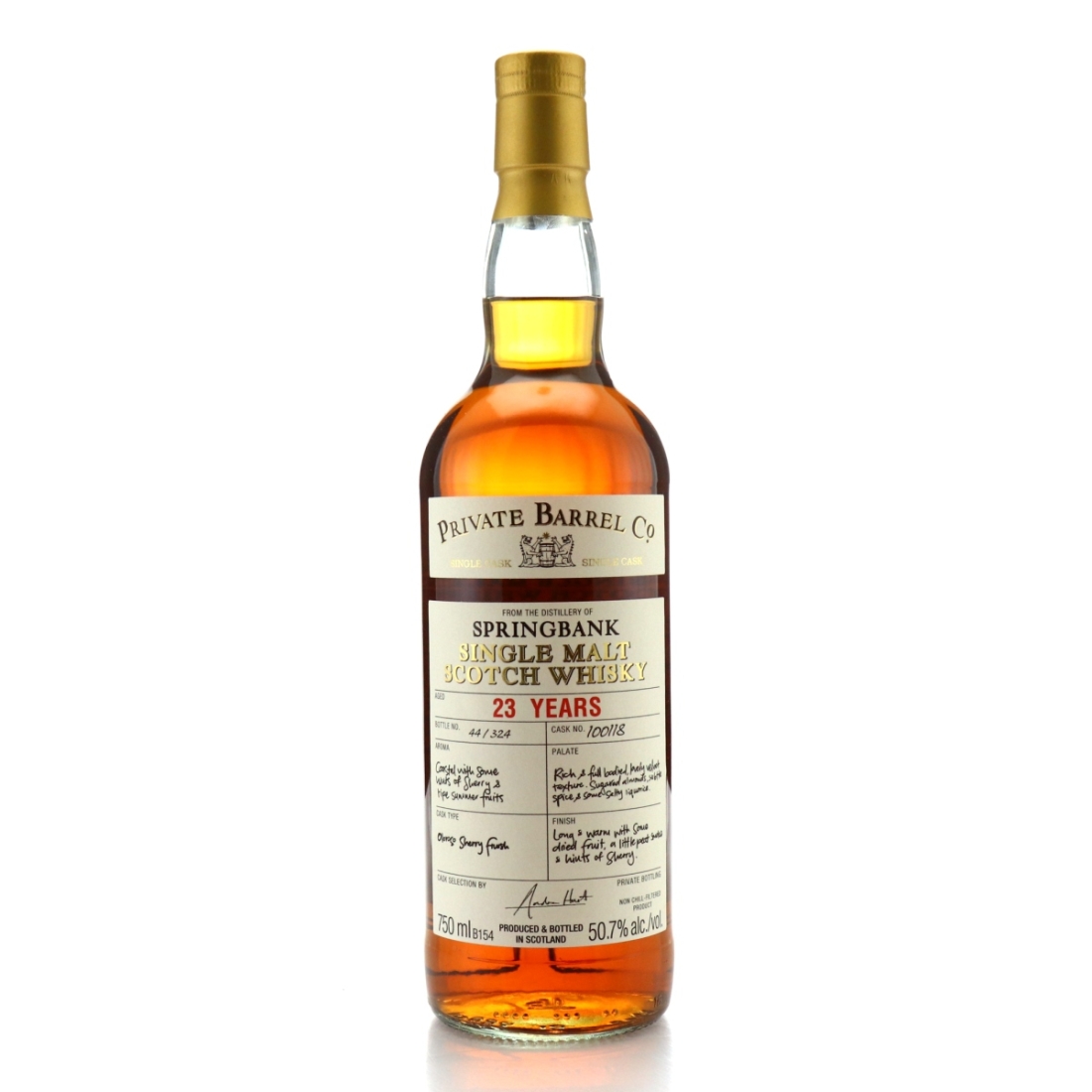 Springbank 23 Year Old Private Barrel Co. 75cl / SA Import