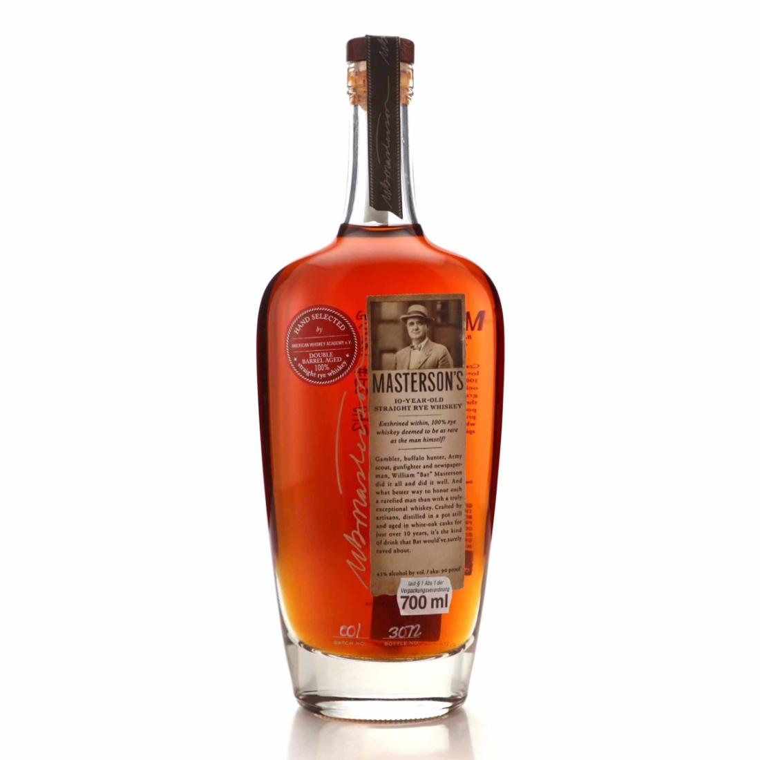 Masterson's 10 Year Old Straight Rye Whiskey 70cl Whisky | Whisky ...