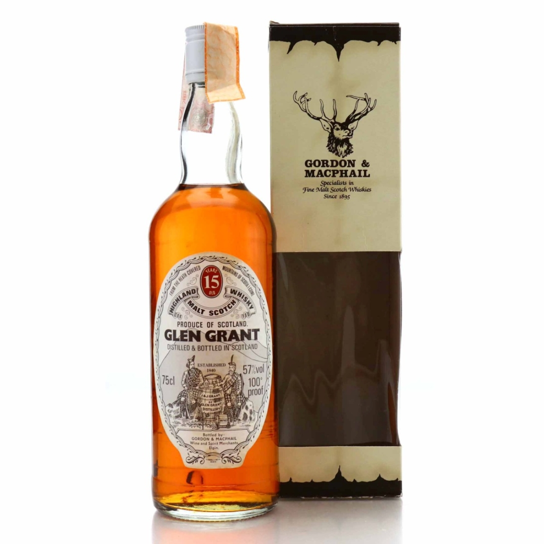Glen Grant 15 Year Old Gordon and MacPhail 100 Proof 1980s / Sestante Import