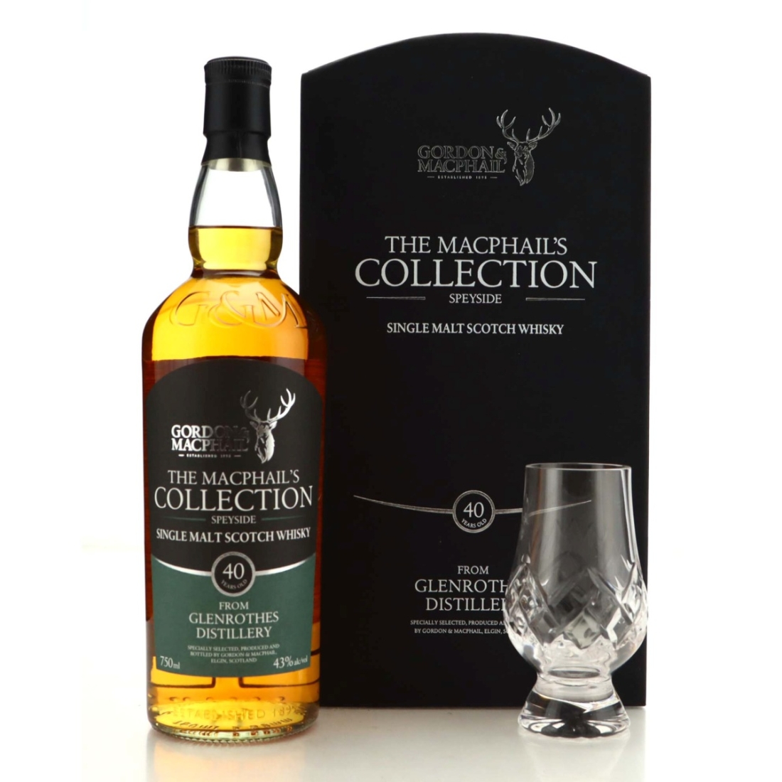 Glenrothes 40 Year Old Gordon and MacPhail 75cl Gift Pack / US Import