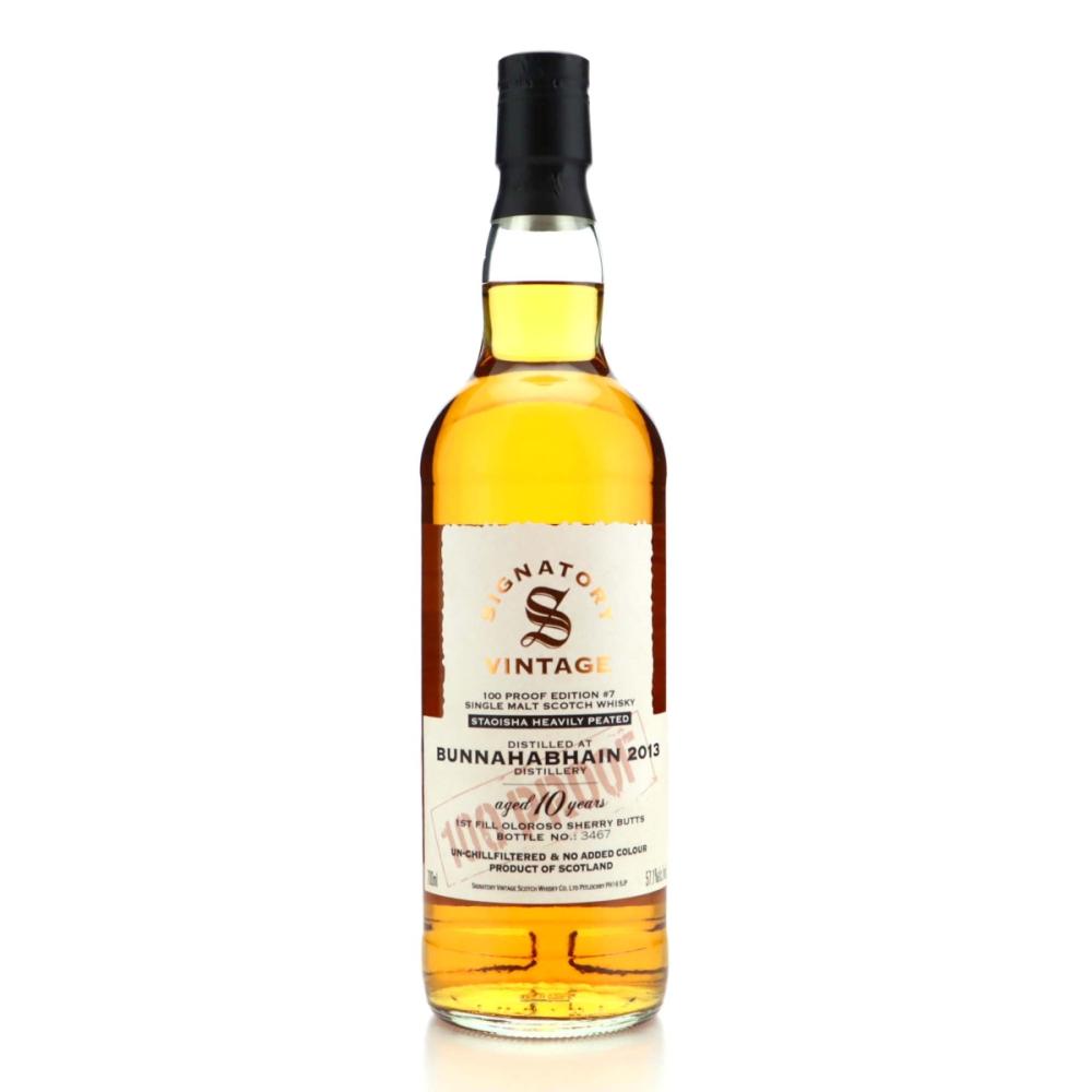 Bunnahabhain Staoisha 2013 Signatory Vintage 10 Year Old 100 Proof