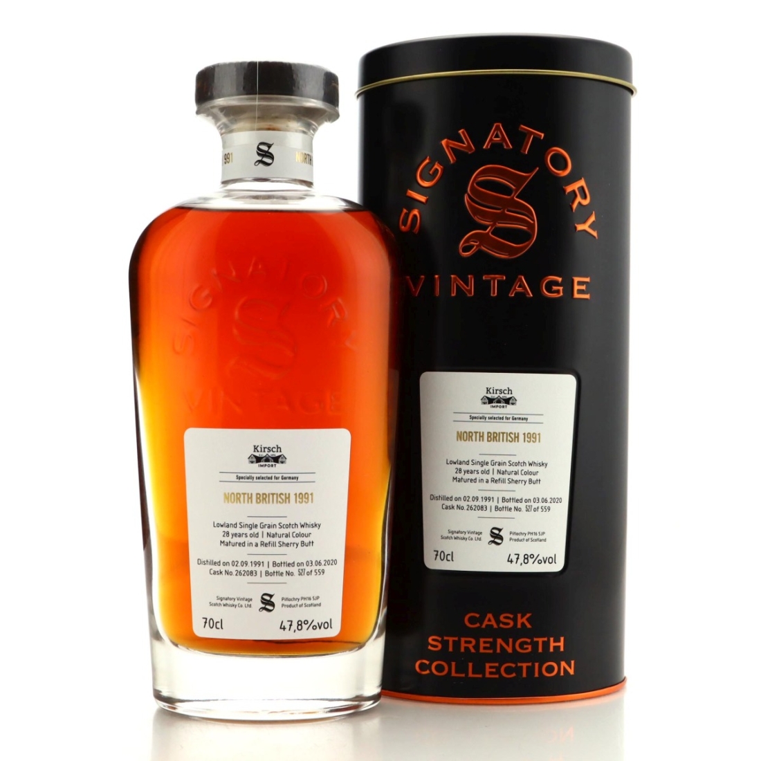 North British 1991 Signatory Vintage 28 Year Old Cask Strength / Kirsch Import