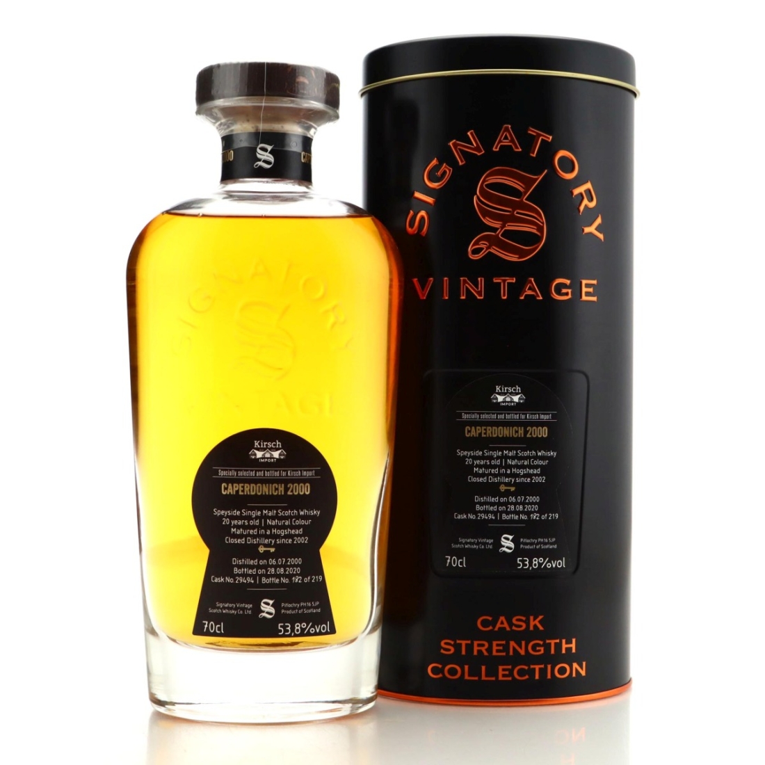 Caperdonich 2000 Signatory Vintage 20 Year Old Cask Strength / Kirsch Import