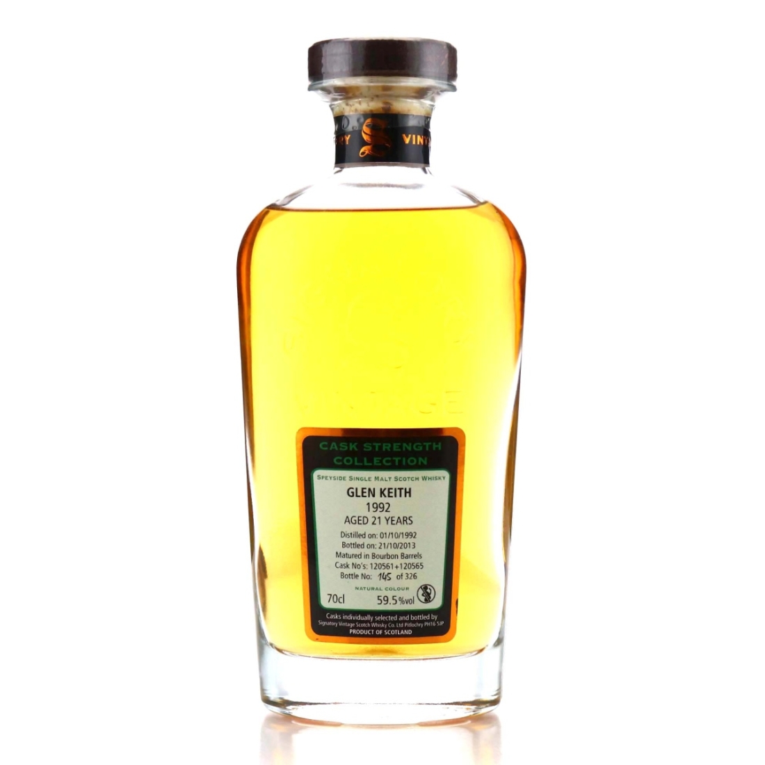 Glen Keith 1992 Signatory Vintage 21 Year Old Cask Strength