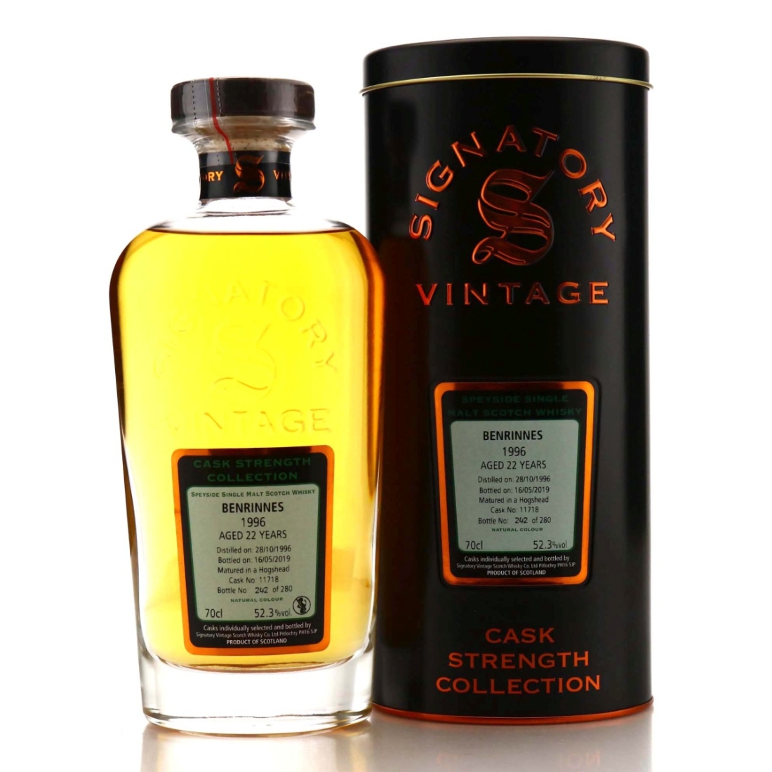 Benrinnes 1996 Signatory Vintage 22 Year Old Cask Strength