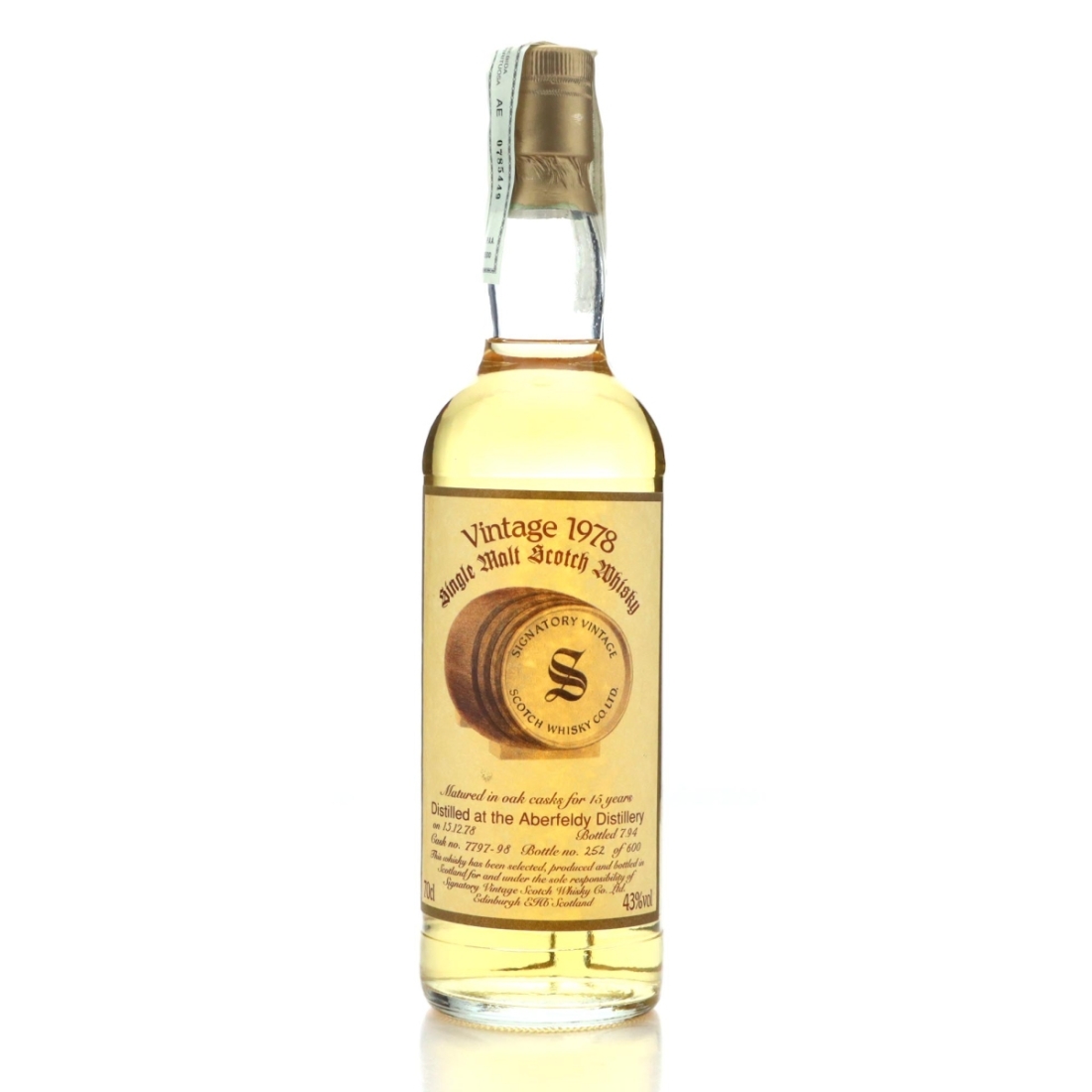 Aberfeldy 1978 Signatory Vintage 15 Year Old