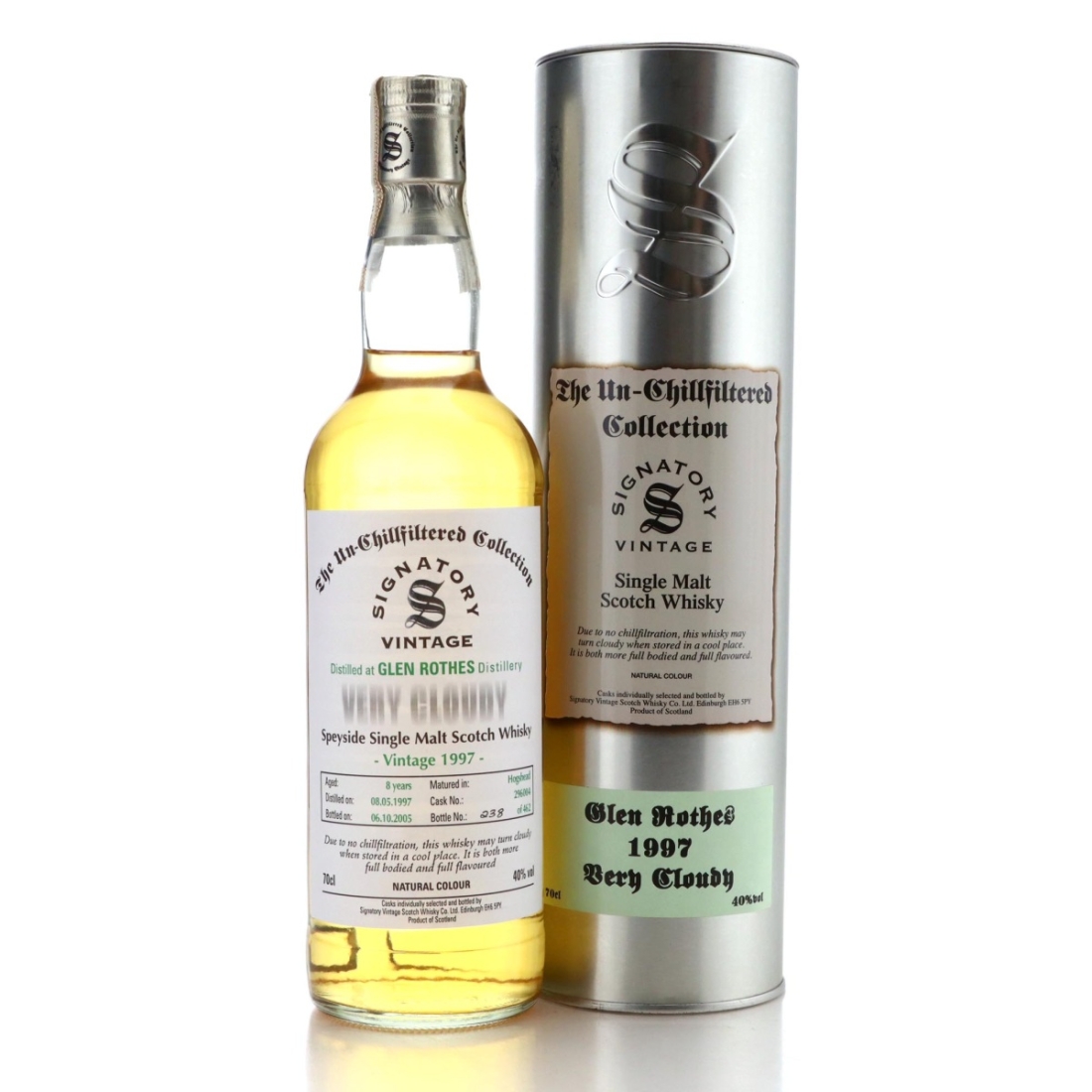 Glenrothes 1997 Signatory Vintage 8 Year Old / Very Cloudy