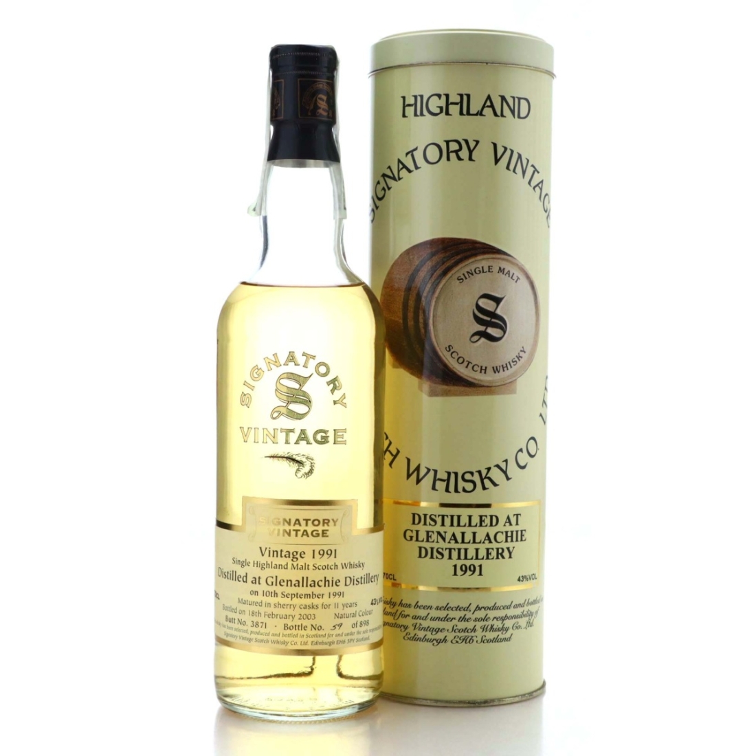 Glenallachie 1991 Signatory Vintage 11 Year Old